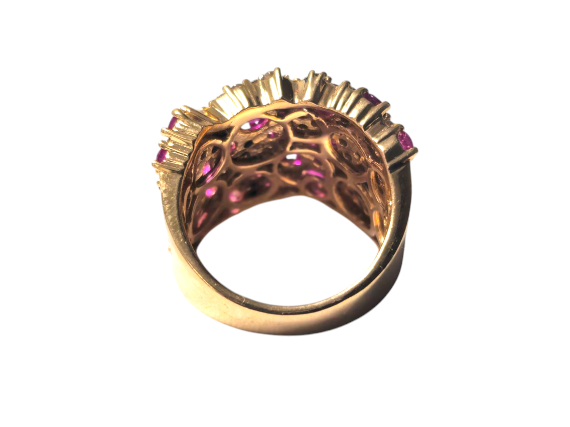 Contemporary Ruby & Diamond Ring 14k Gold