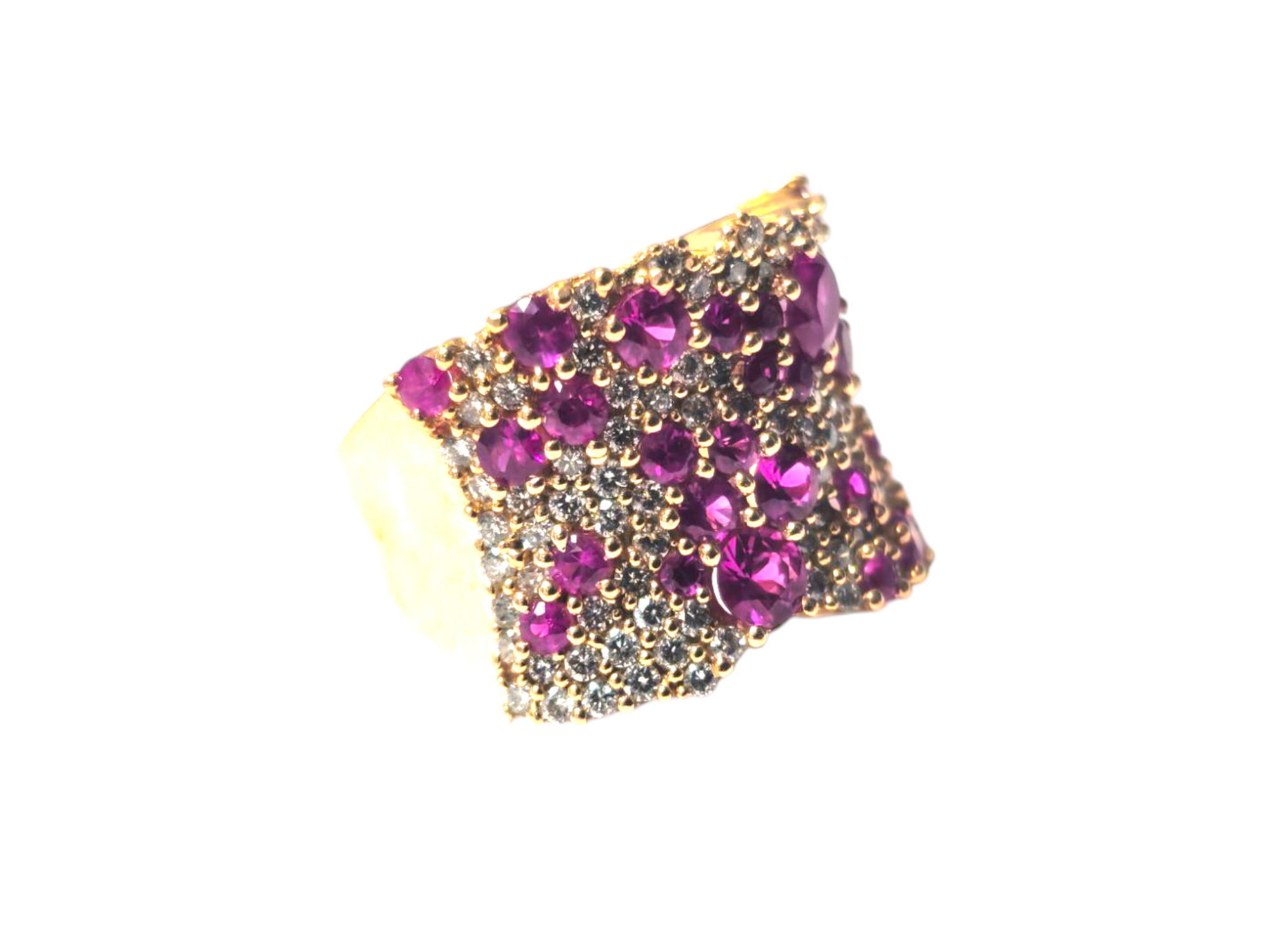 Contemporary Ruby & Diamond Ring 14k Gold