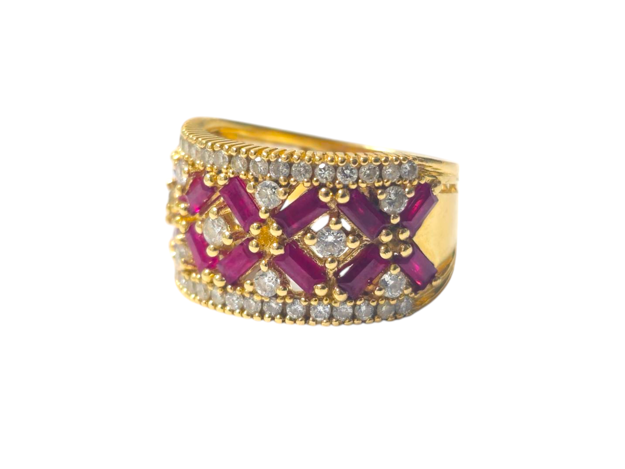 Art Deco Ruby & Diamond Ring in 14k Gold