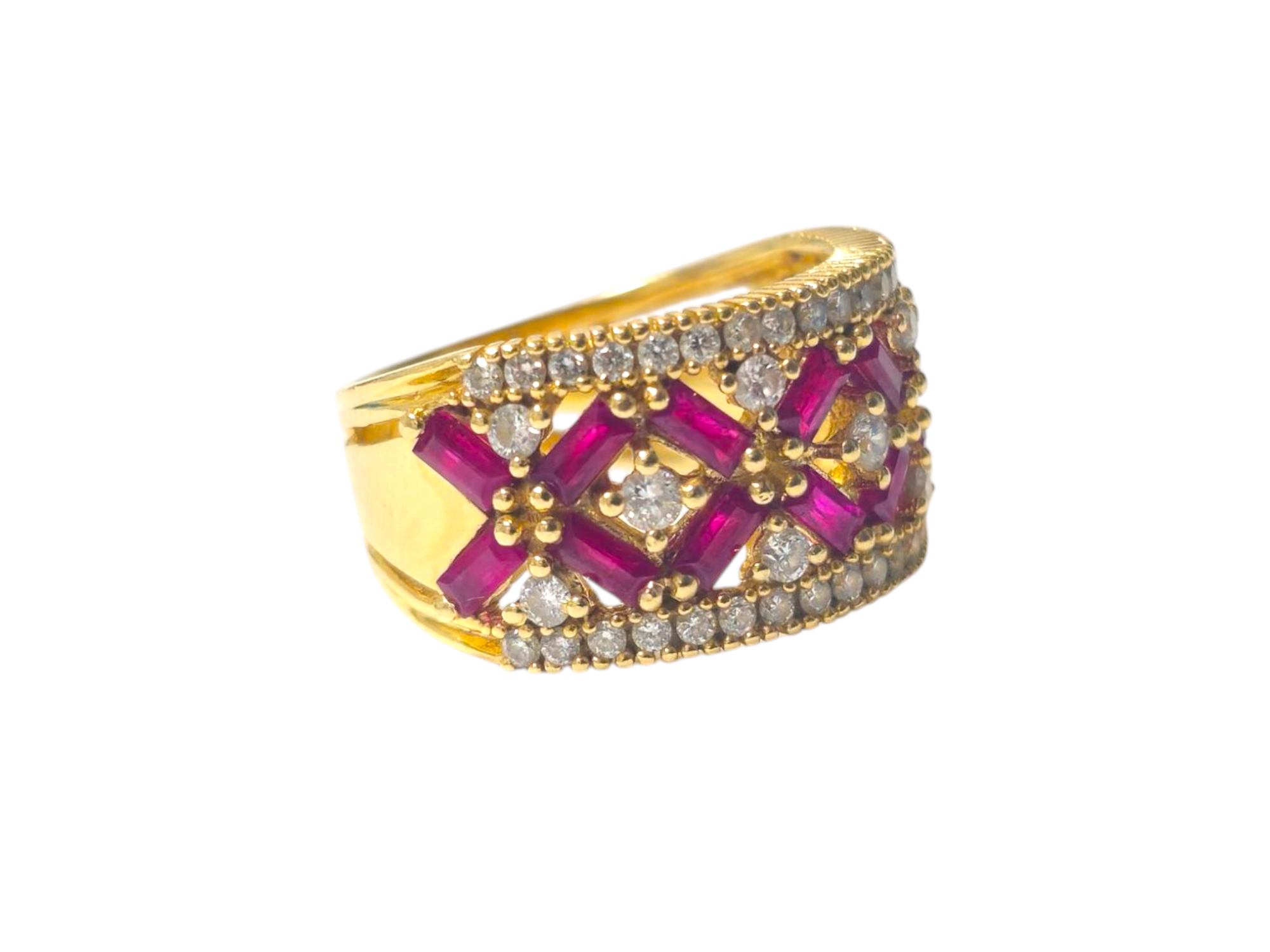 Art Deco Ruby & Diamond Ring in 14k Gold
