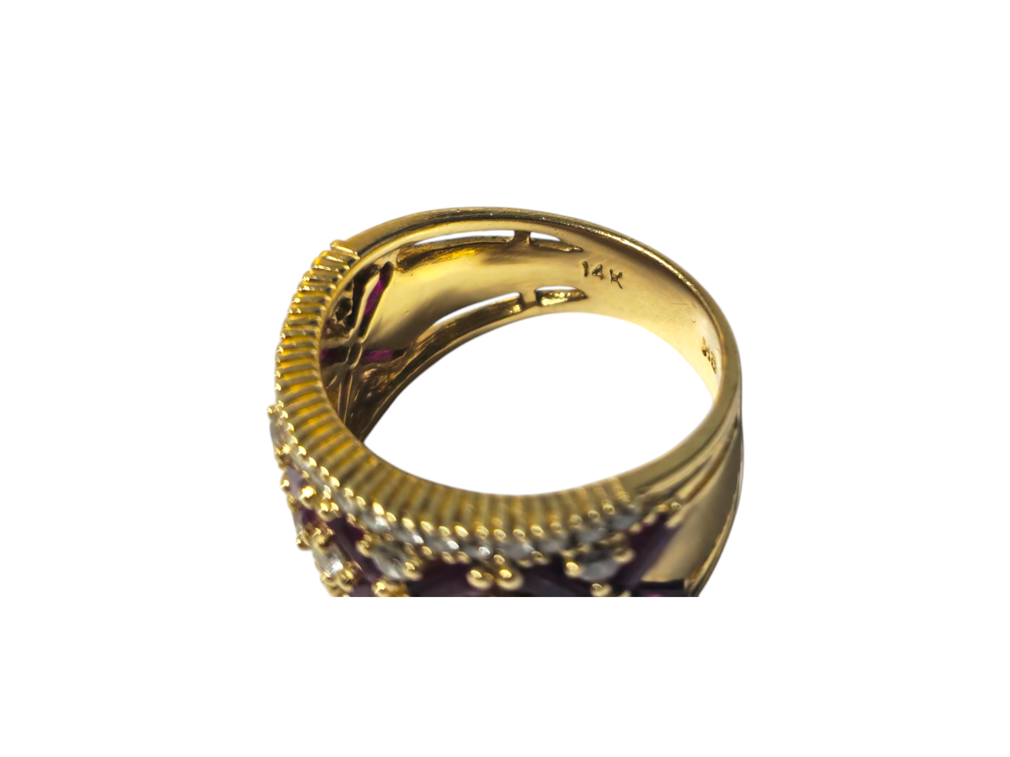 Art Deco Ruby & Diamond Ring in 14k Gold