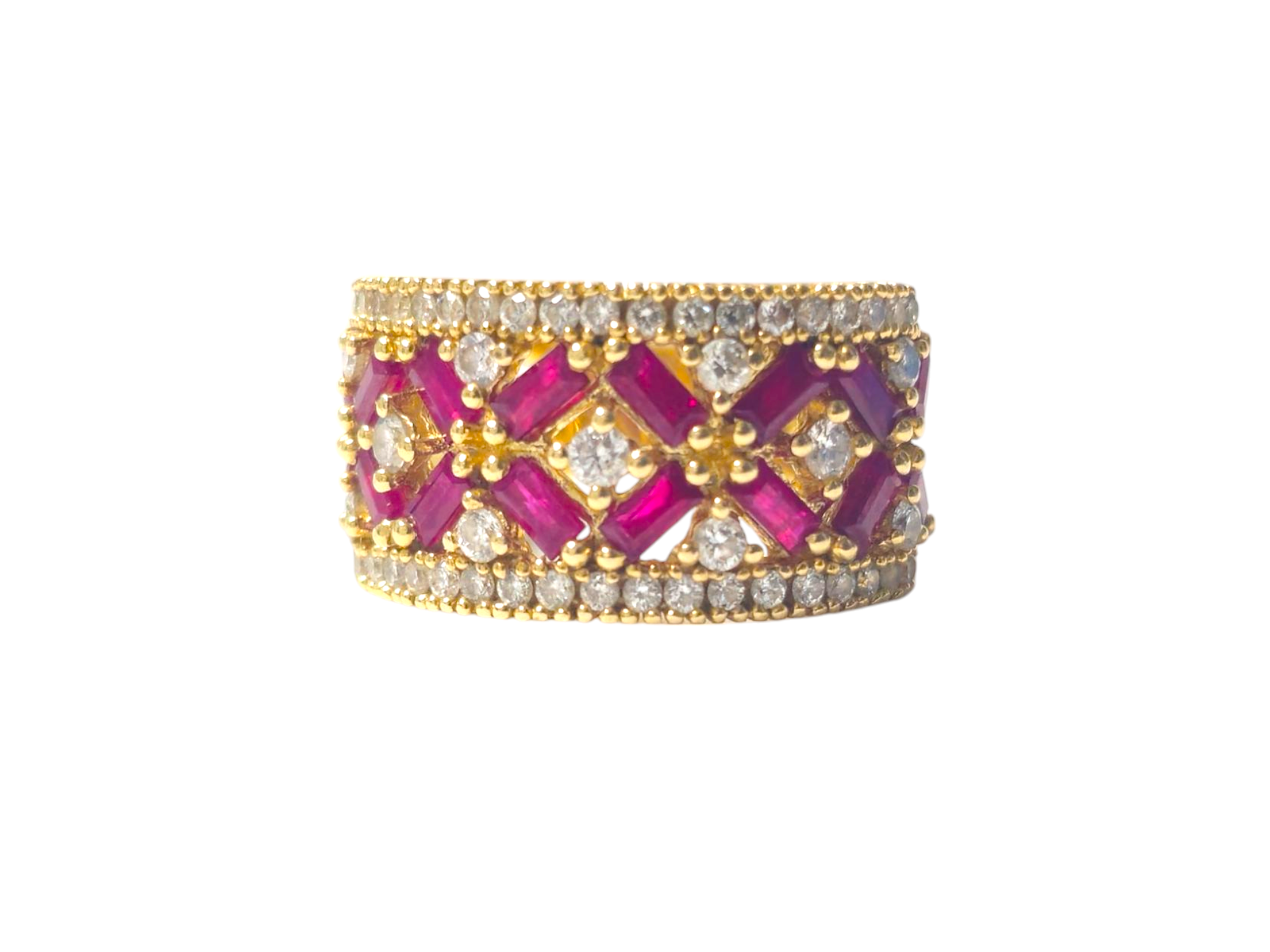 Art Deco Ruby & Diamond Ring in 14k Gold