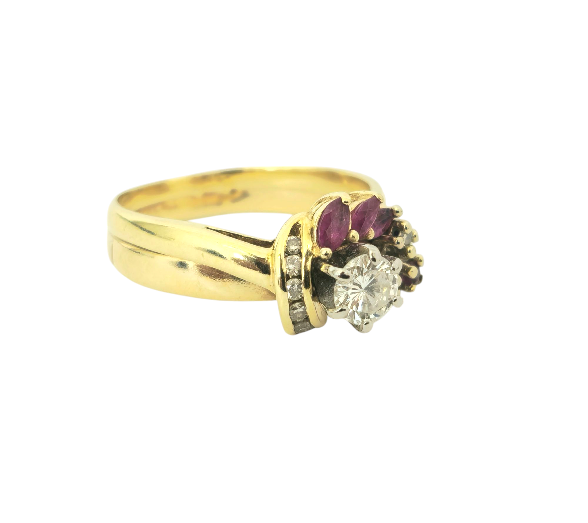 Vintage Diamond & Ruby Ring in 14k Gold
