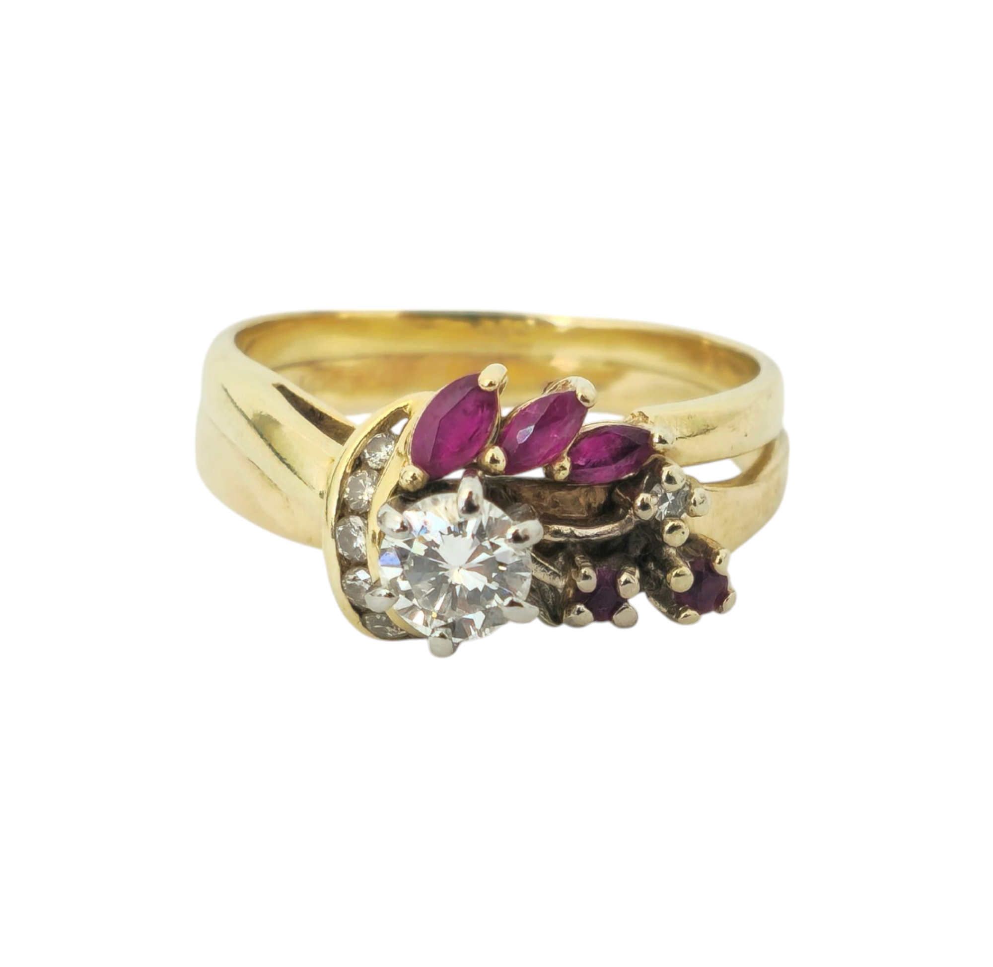 Vintage Diamond & Ruby Ring in 14k Gold