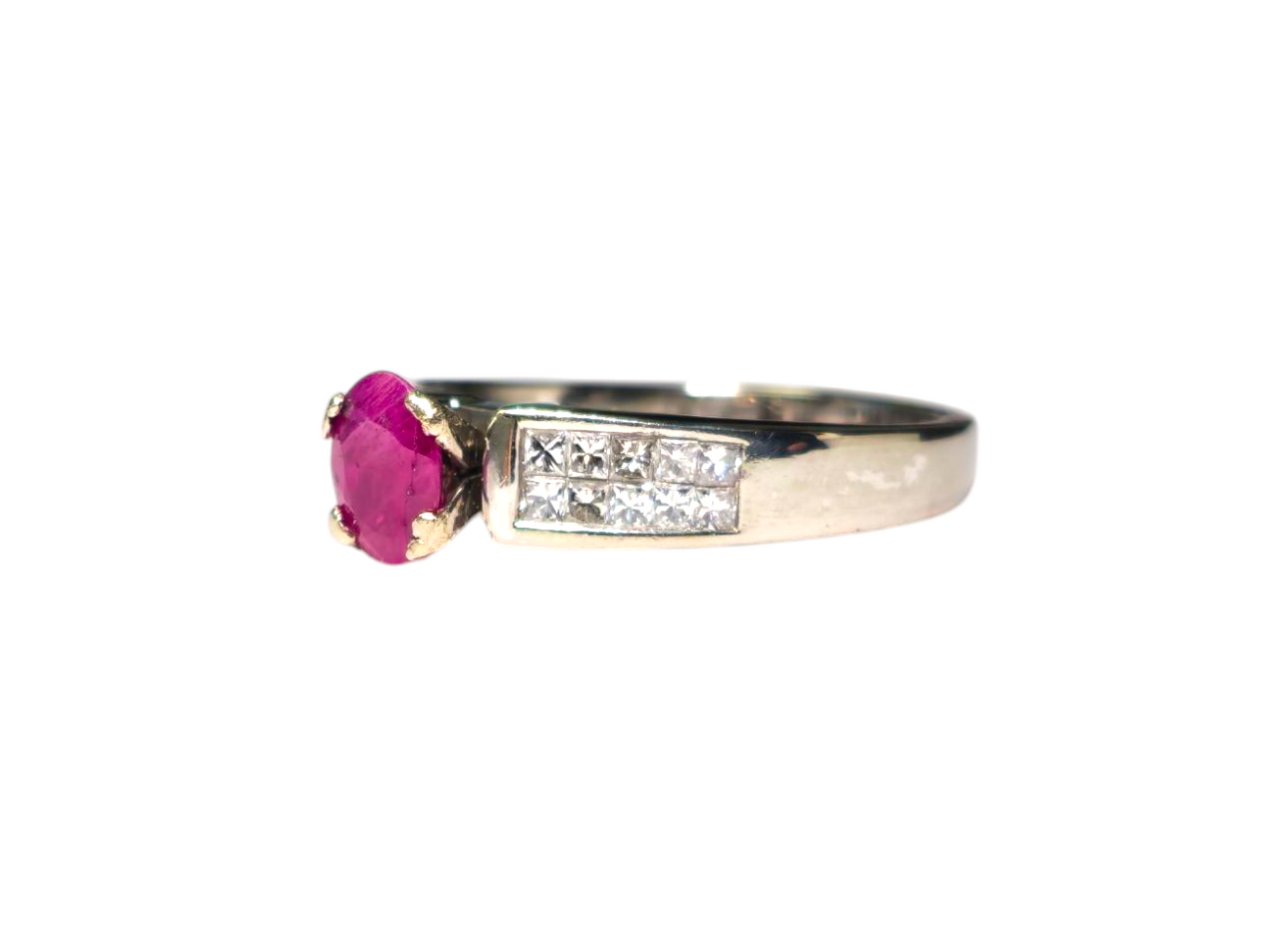 1.75CWT Ruby & Diamond in 14k White Gold