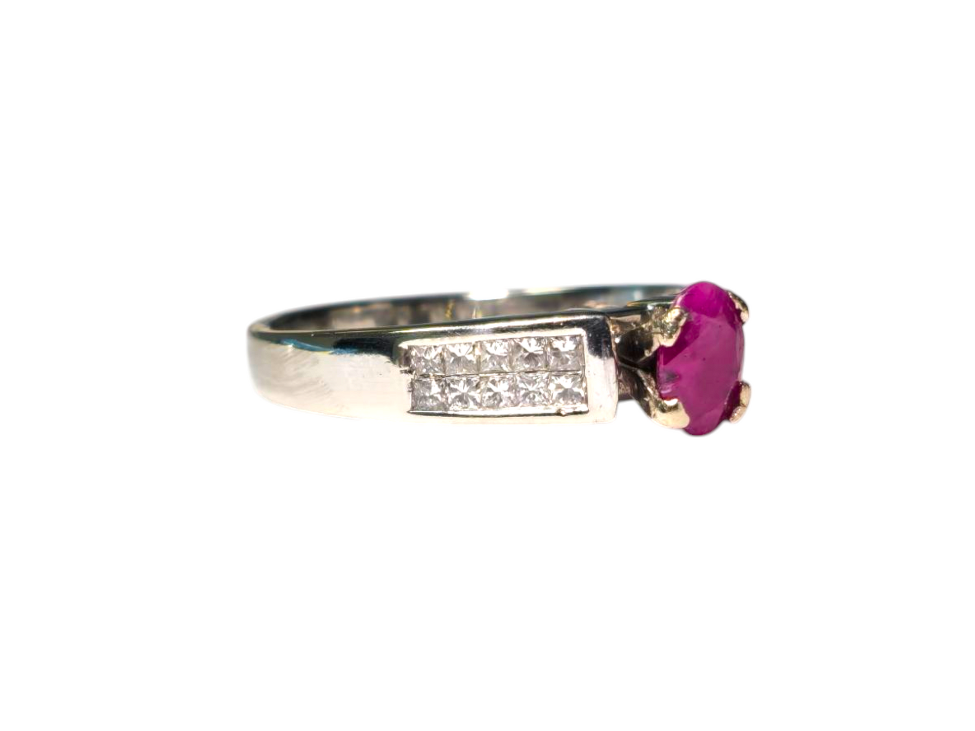 1.75CWT Ruby & Diamond in 14k White Gold