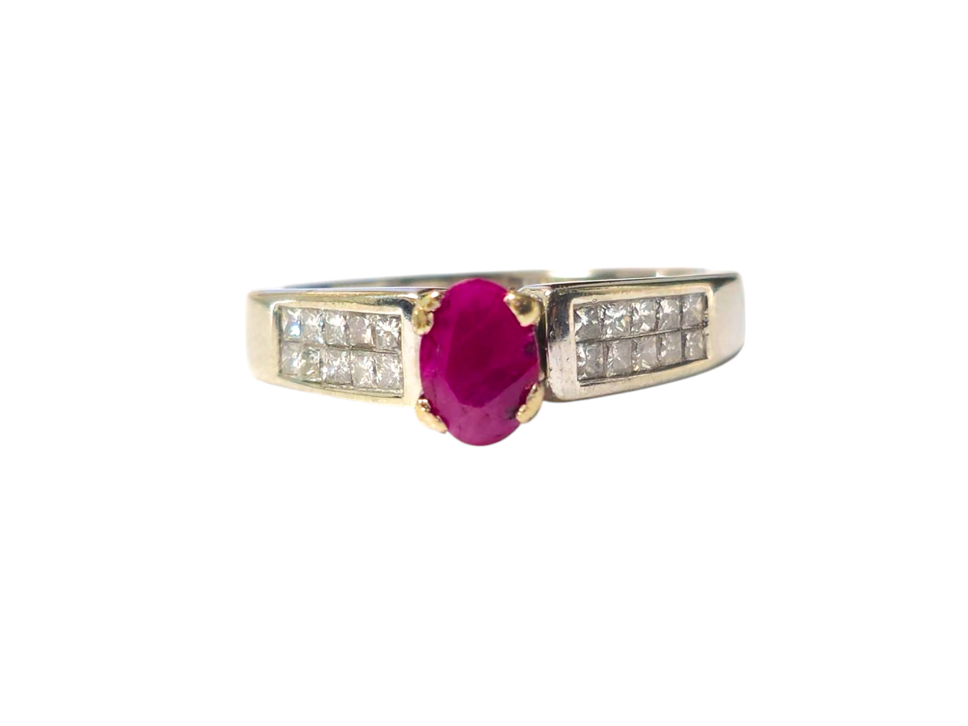 1.75CWT Ruby & Diamond in 14k White Gold