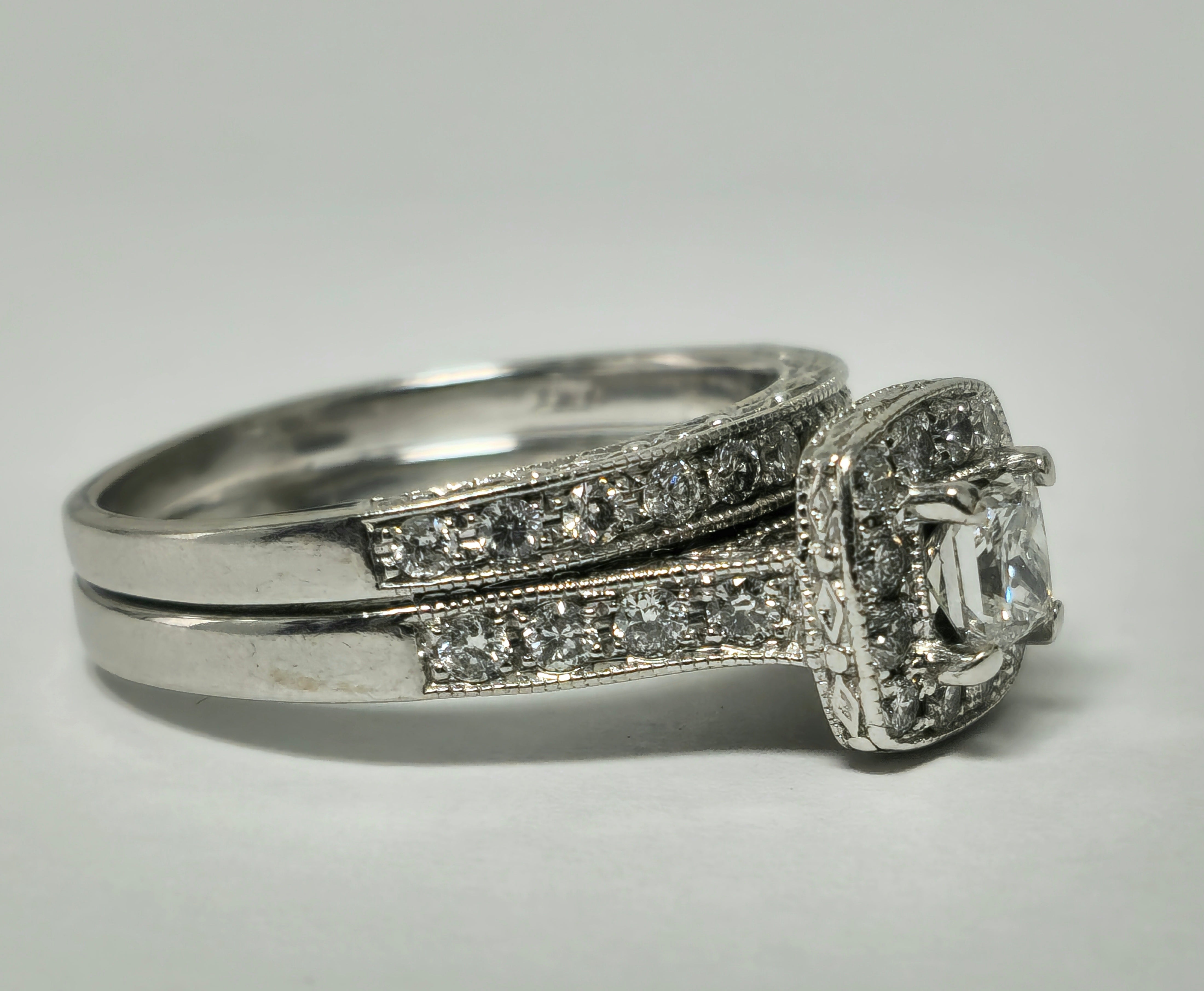 Natural Diamonds in 14k White Gold Engagement Ring