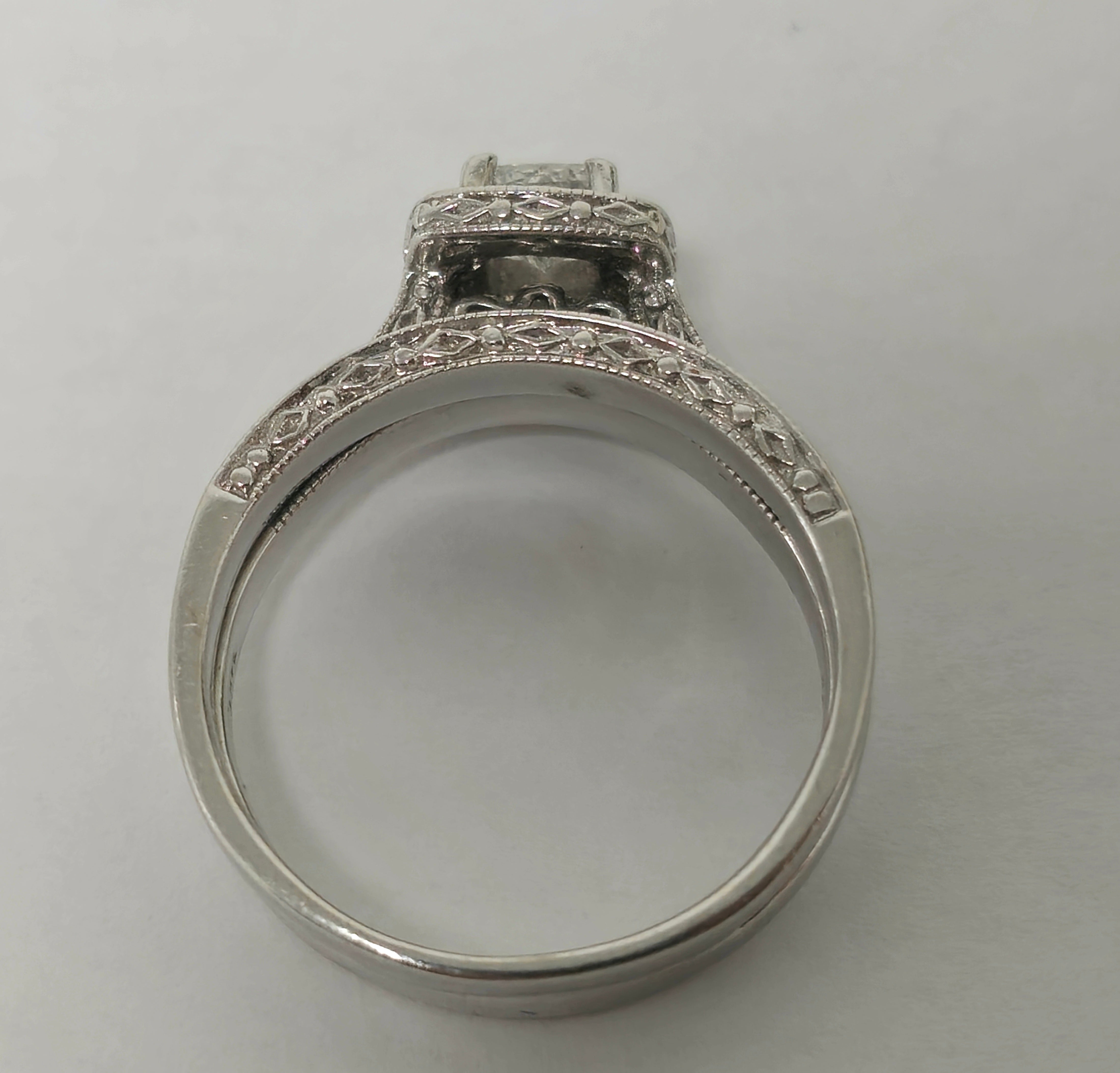 Natural Diamonds in 14k White Gold Engagement Ring