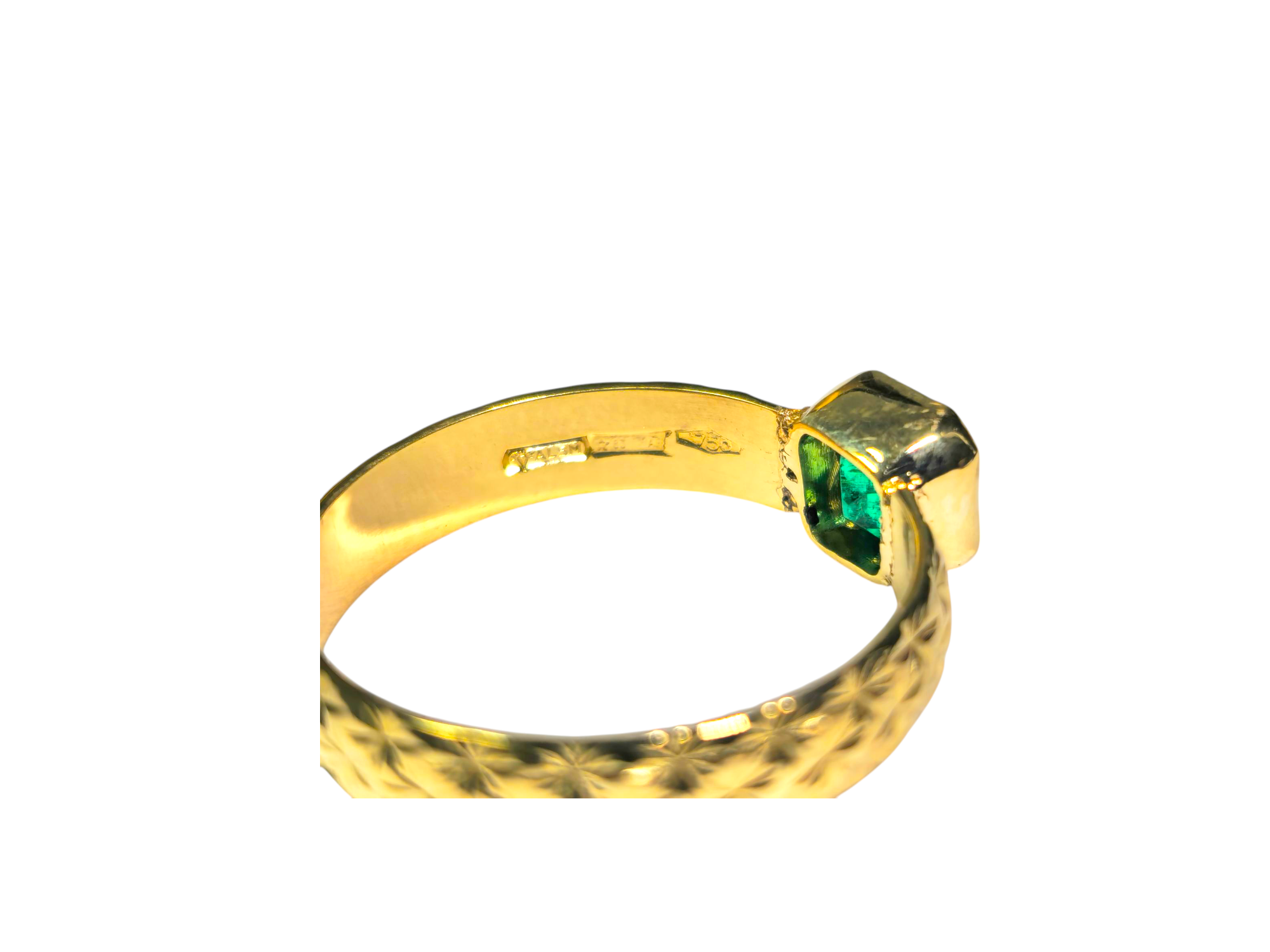 1 Carat Natural Emerald Band in 18k Gold