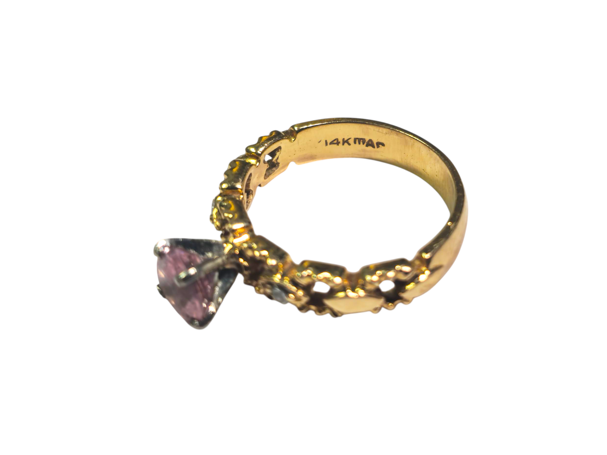 Heart shaped 1ct Pink Sapphire & Diamond Ring