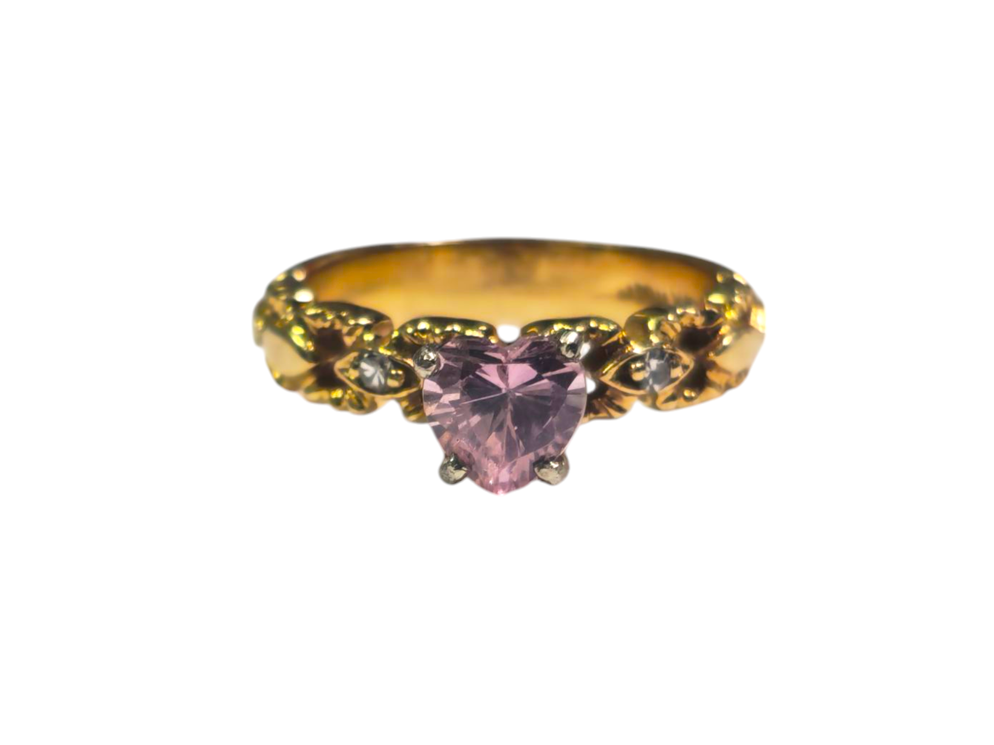 Heart shaped 1ct Pink Sapphire & Diamond Ring