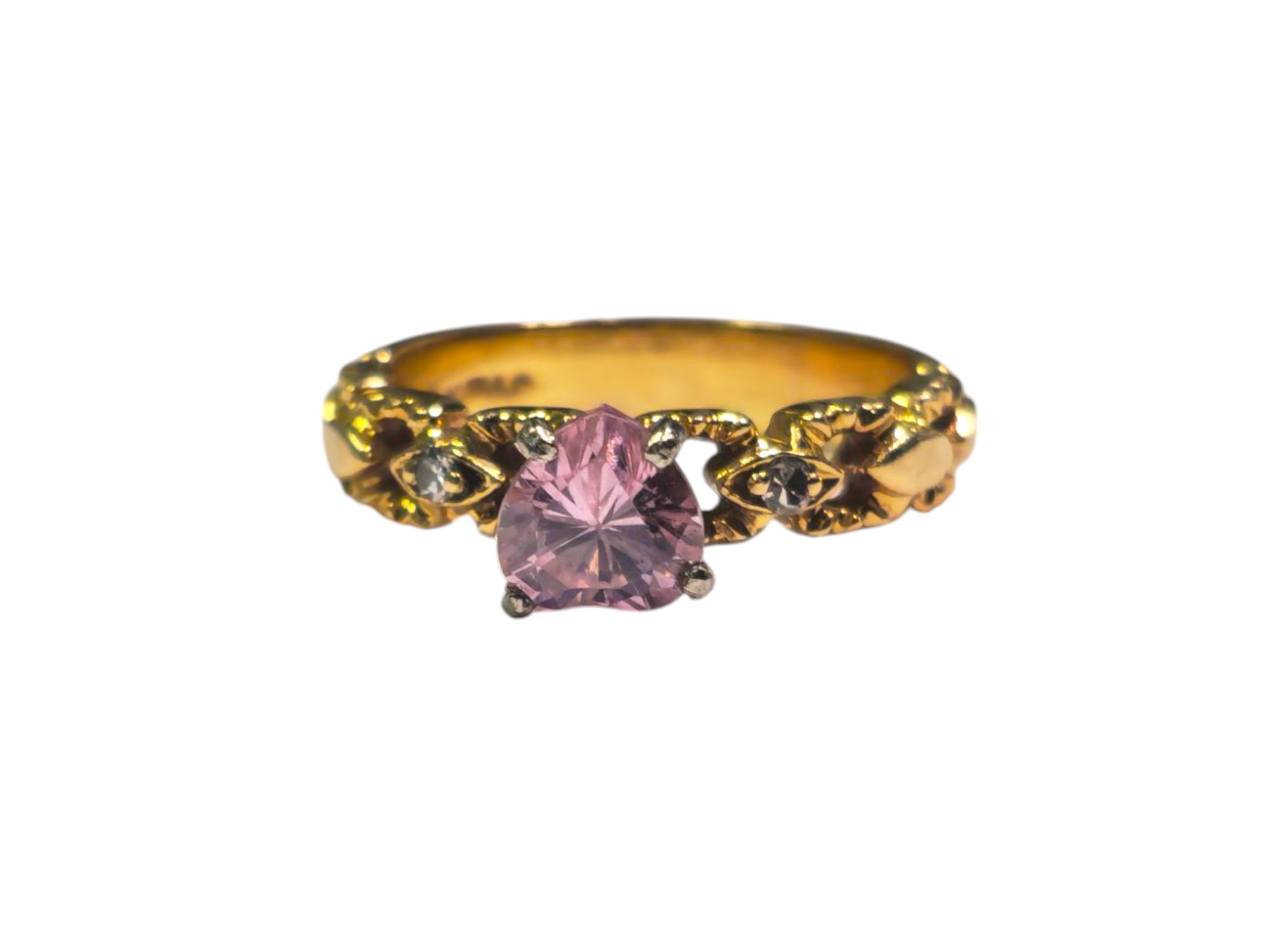 Heart shaped 1ct Pink Sapphire & Diamond Ring