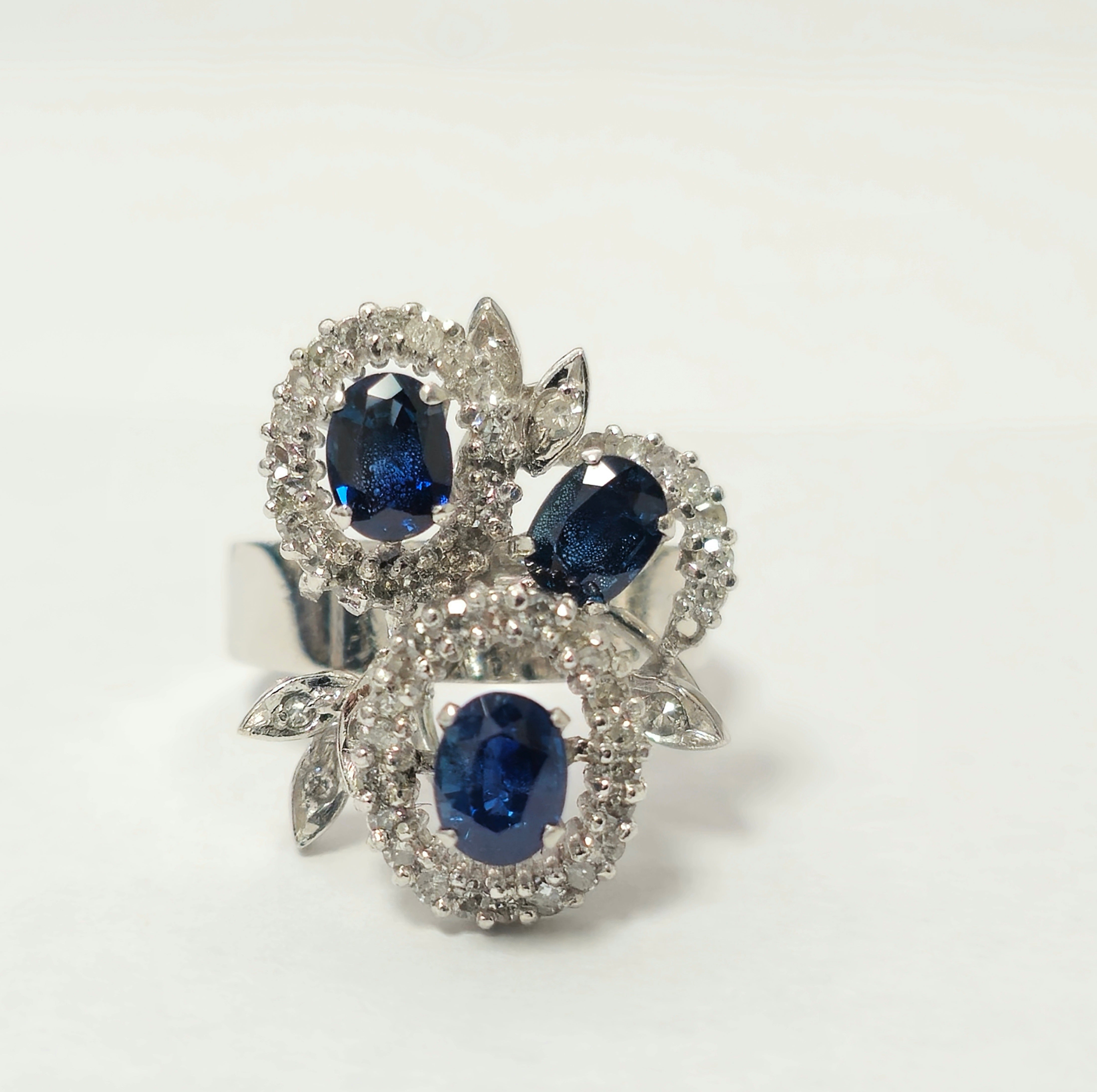 Natural 1.25ct Natural Sapphire & Diamond Ring