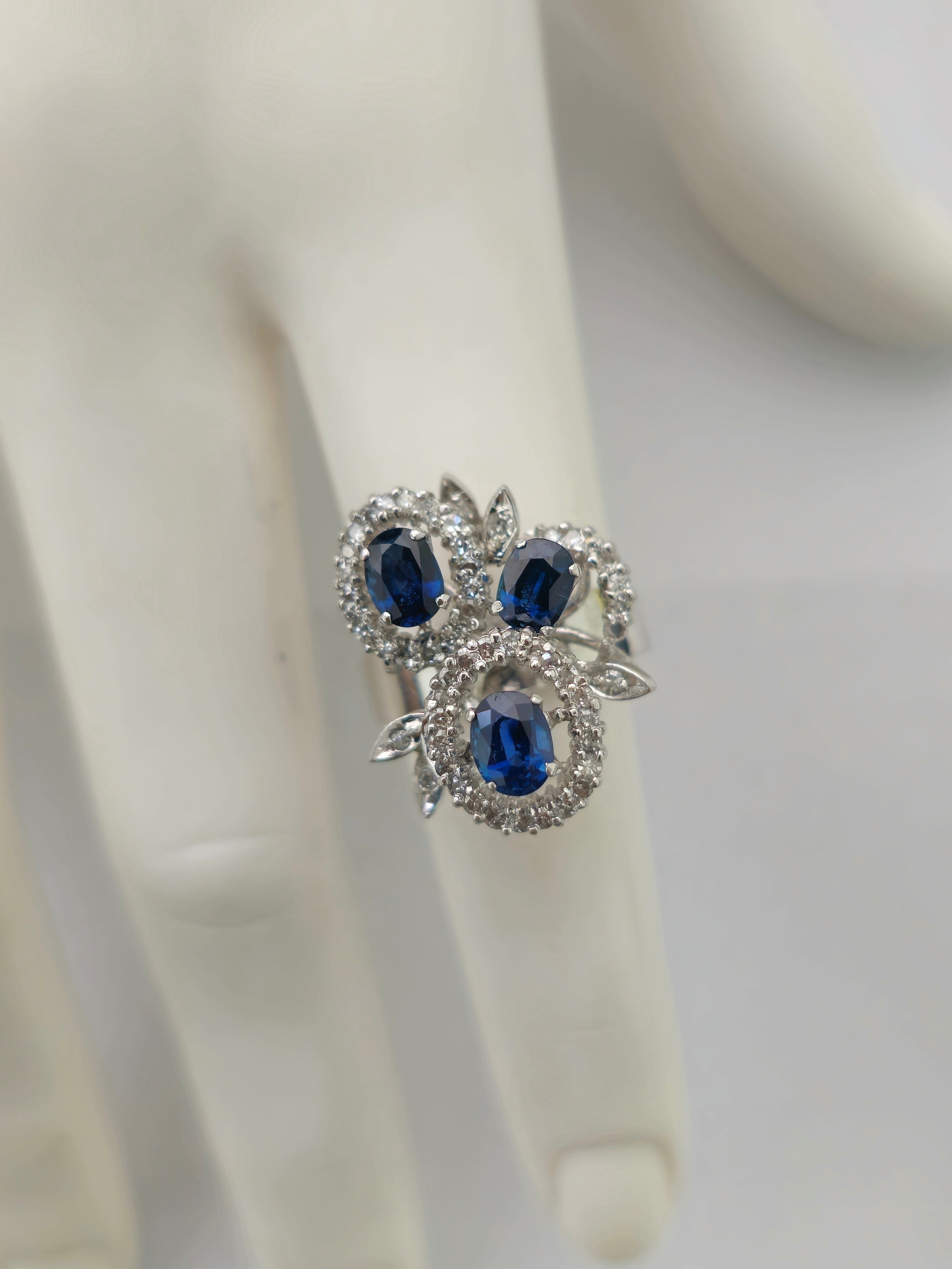 Natural 1.25ct Natural Sapphire & Diamond Ring