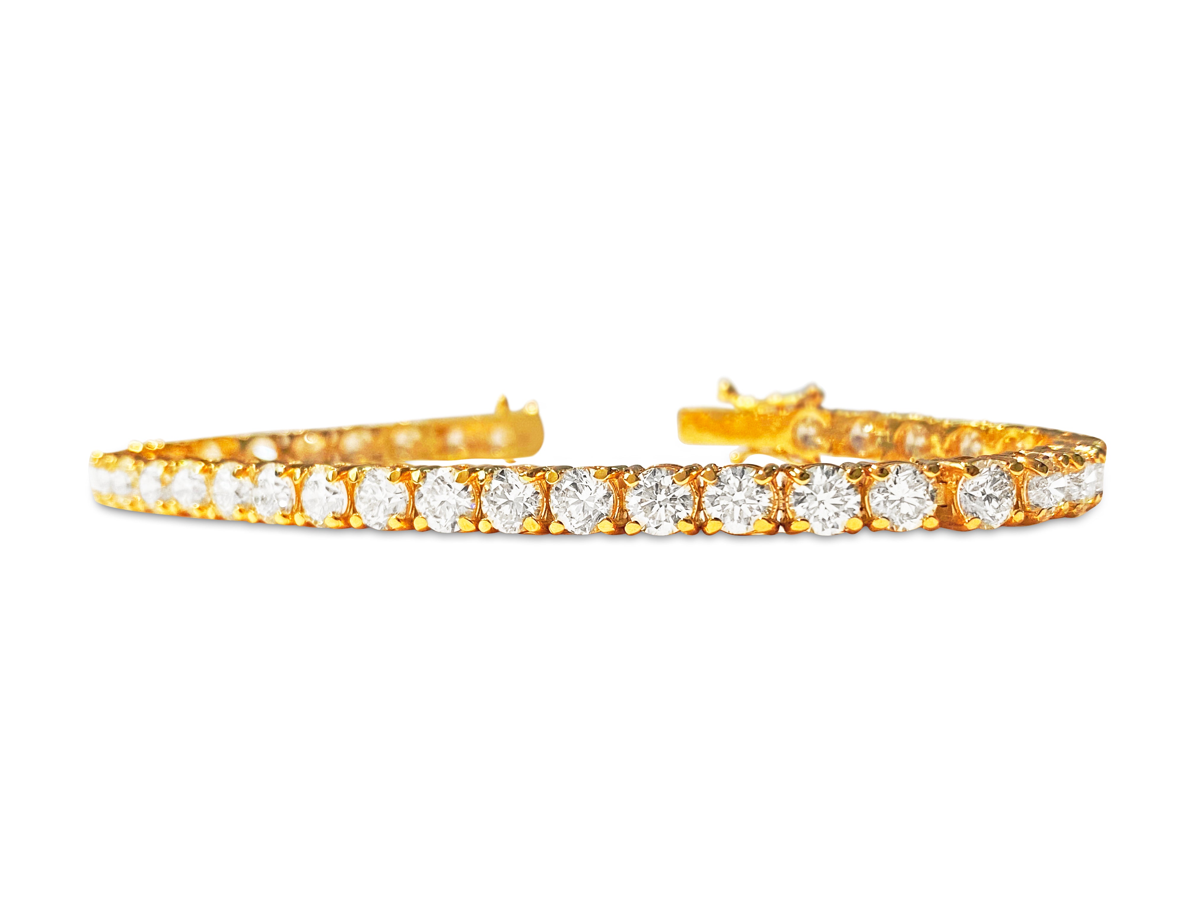 GIA Certified Custom 14.00 Carat Diamond Tennis Bracelet