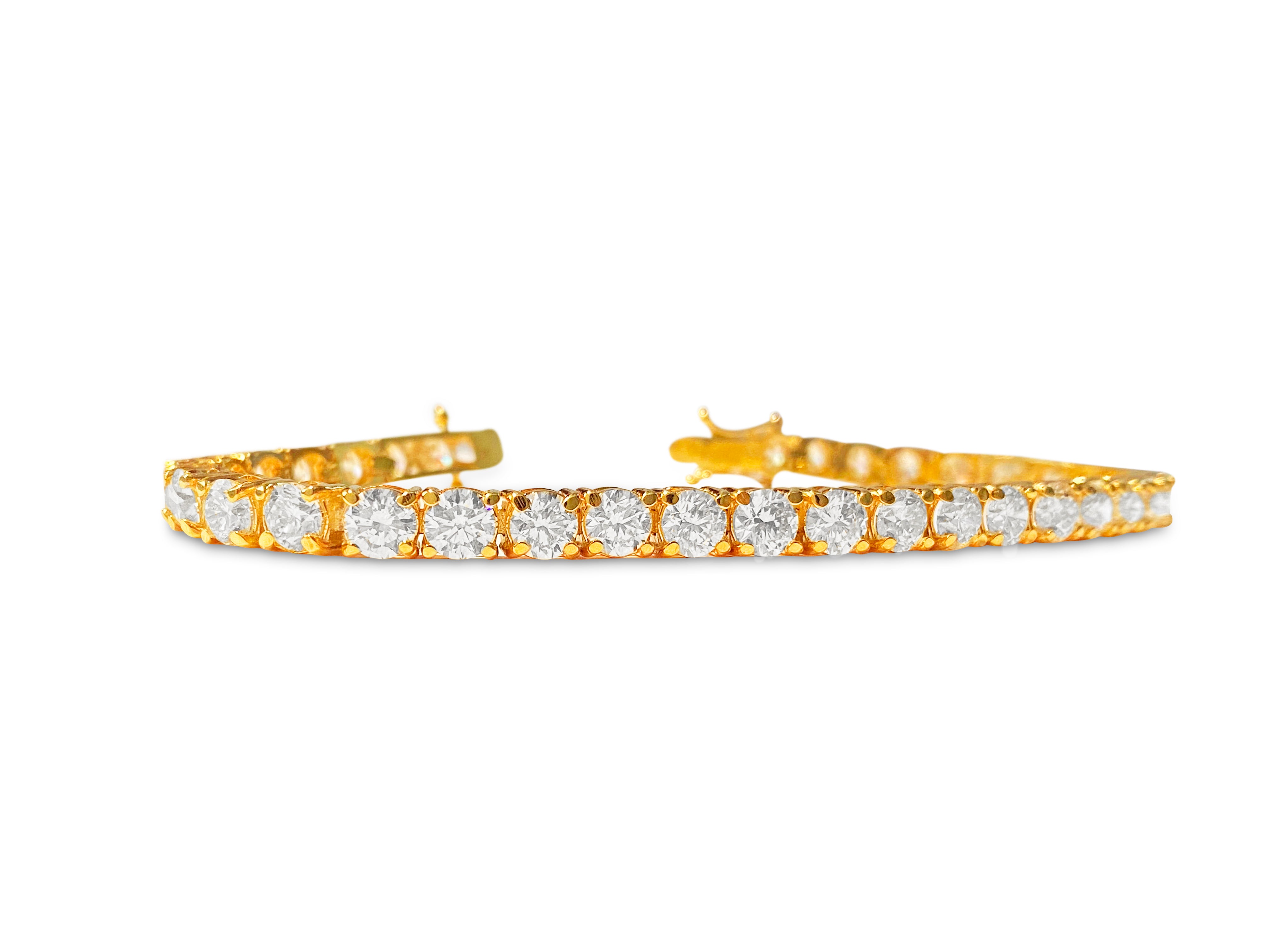 GIA Certified Custom 14.00 Carat Diamond Tennis Bracelet