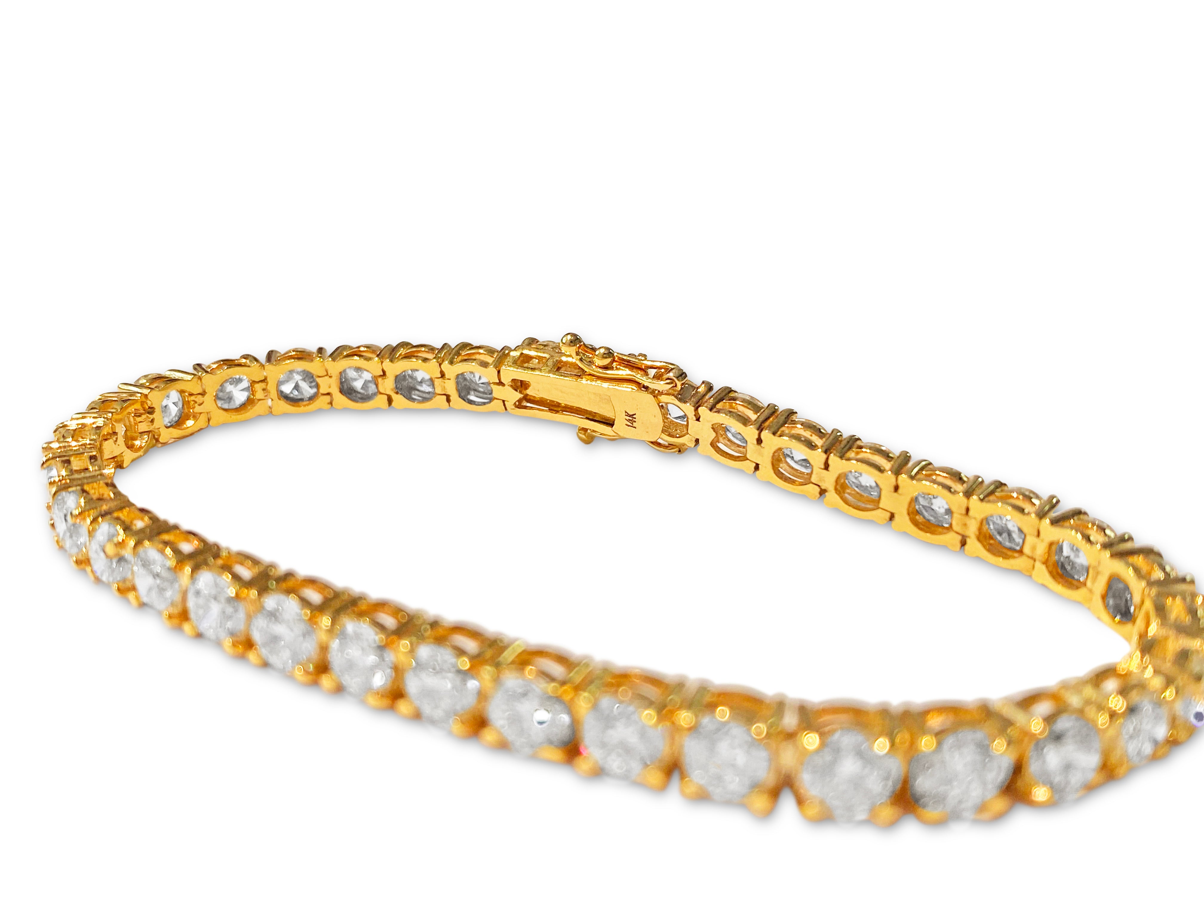 GIA Certified Custom 14.00 Carat Diamond Tennis Bracelet