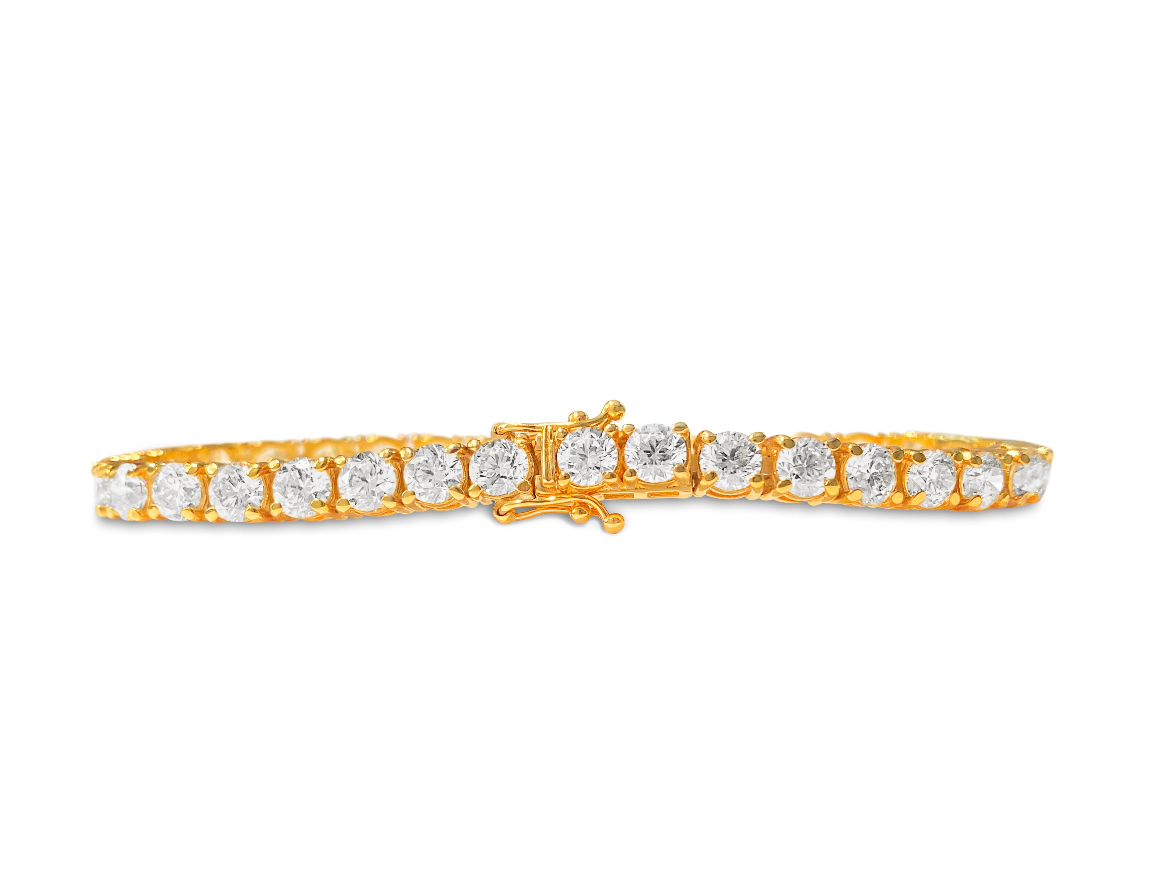GIA Certified Custom 14.00 Carat Diamond Tennis Bracelet