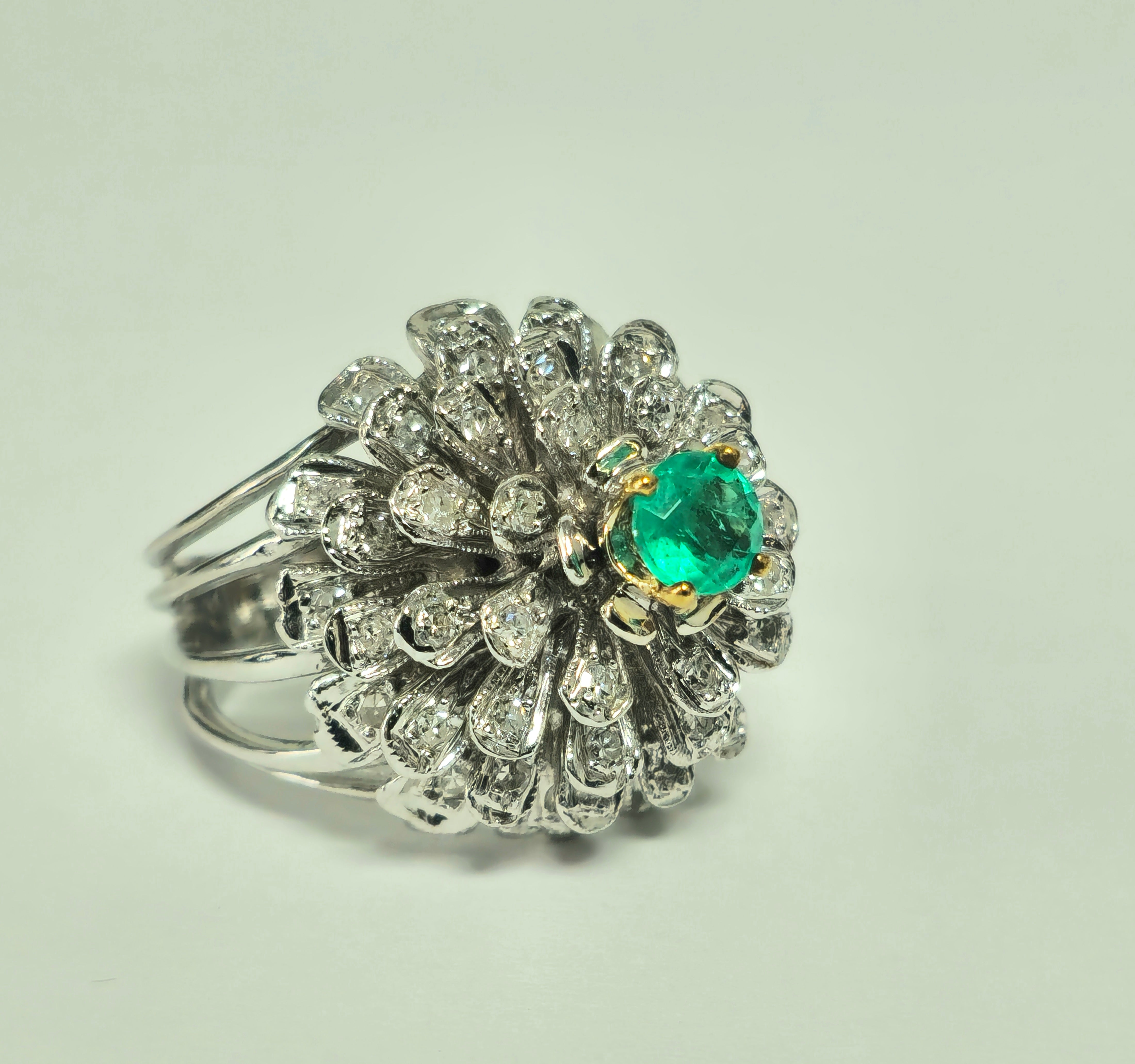 1.60ct VVS Diamond & Emerald in 14k Ring (Certified)