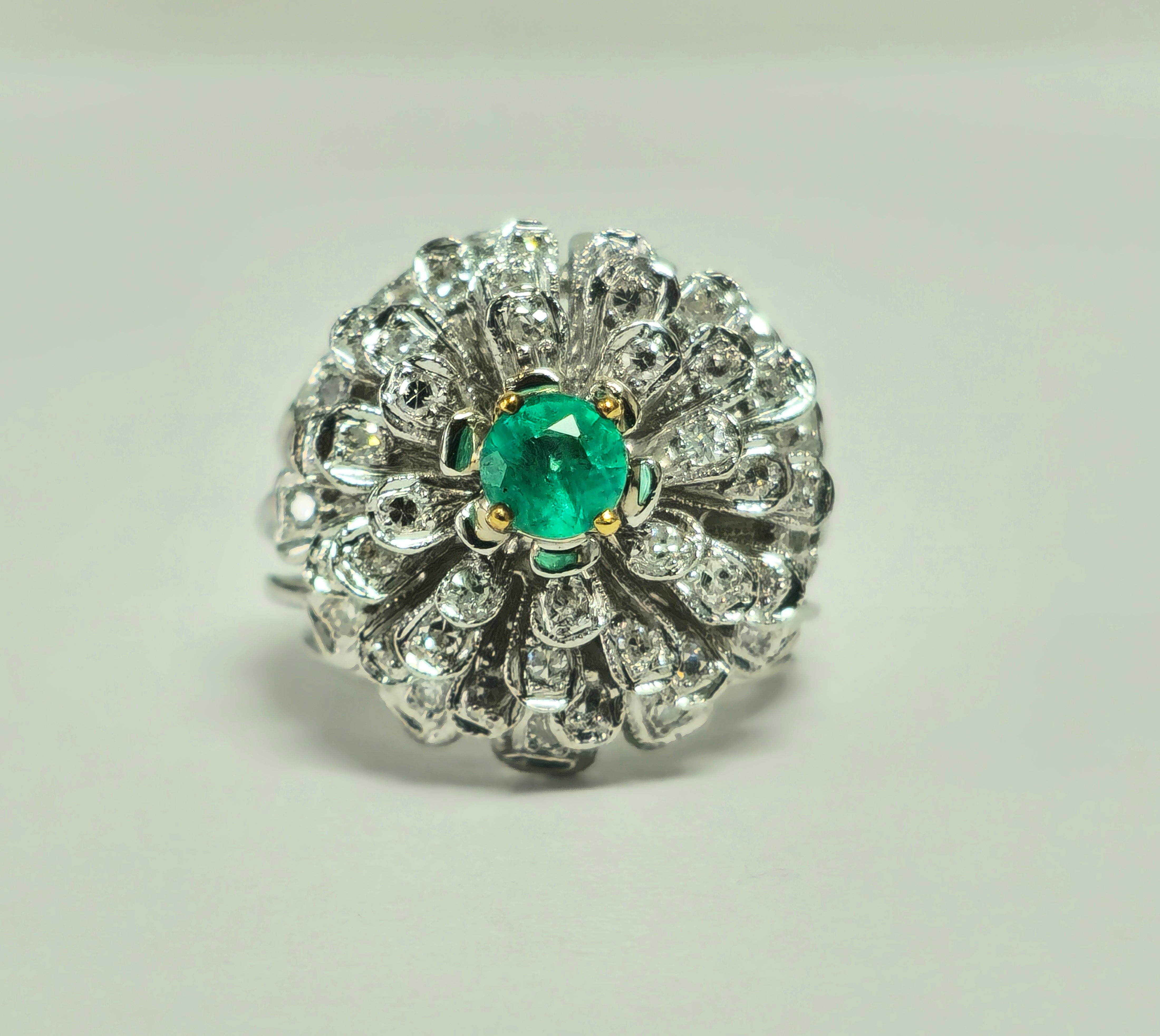 1.60ct VVS Diamond & Emerald in 14k Ring (Certified)