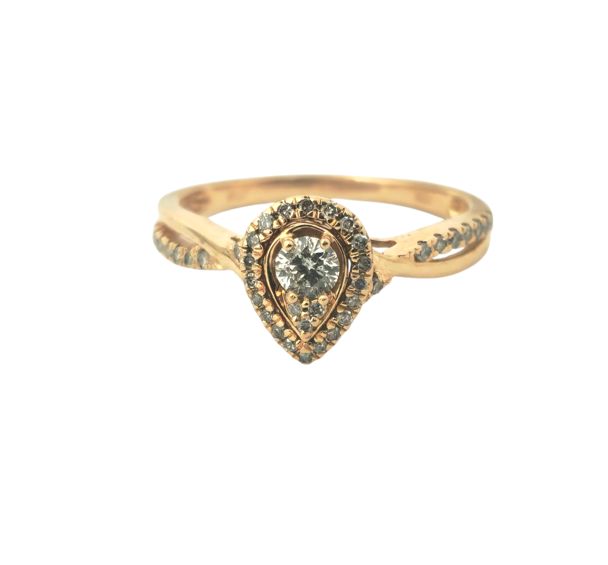 Pear Motif Rose Gold Ring