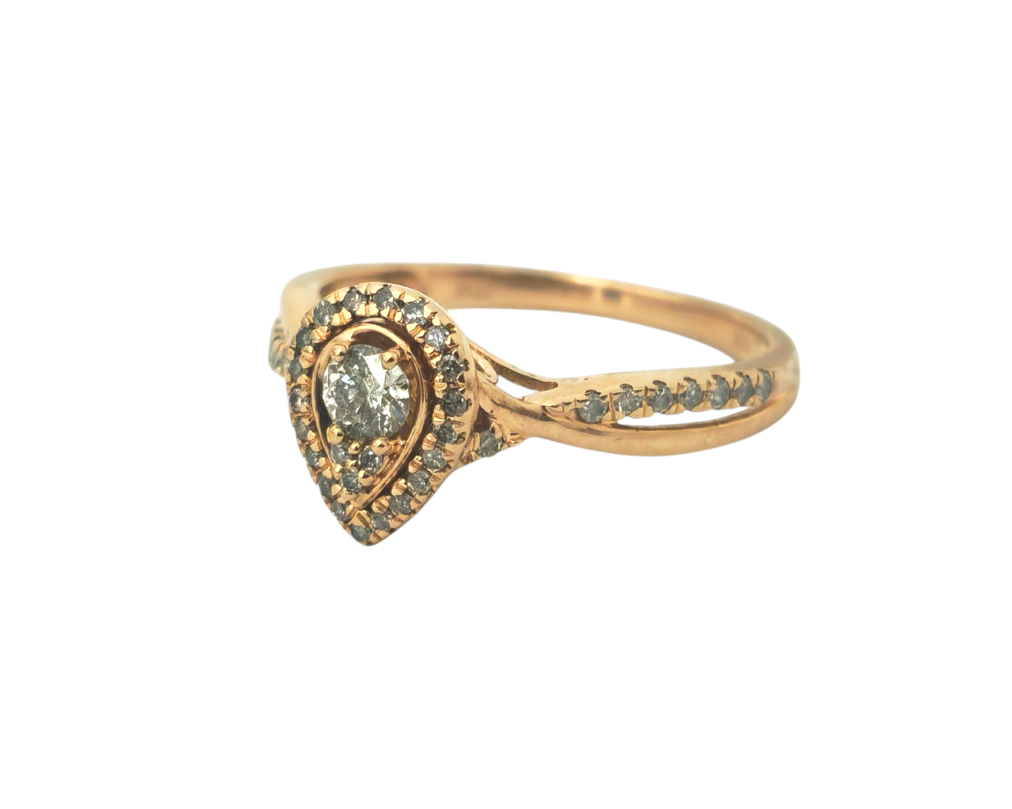 Pear Motif Rose Gold Ring