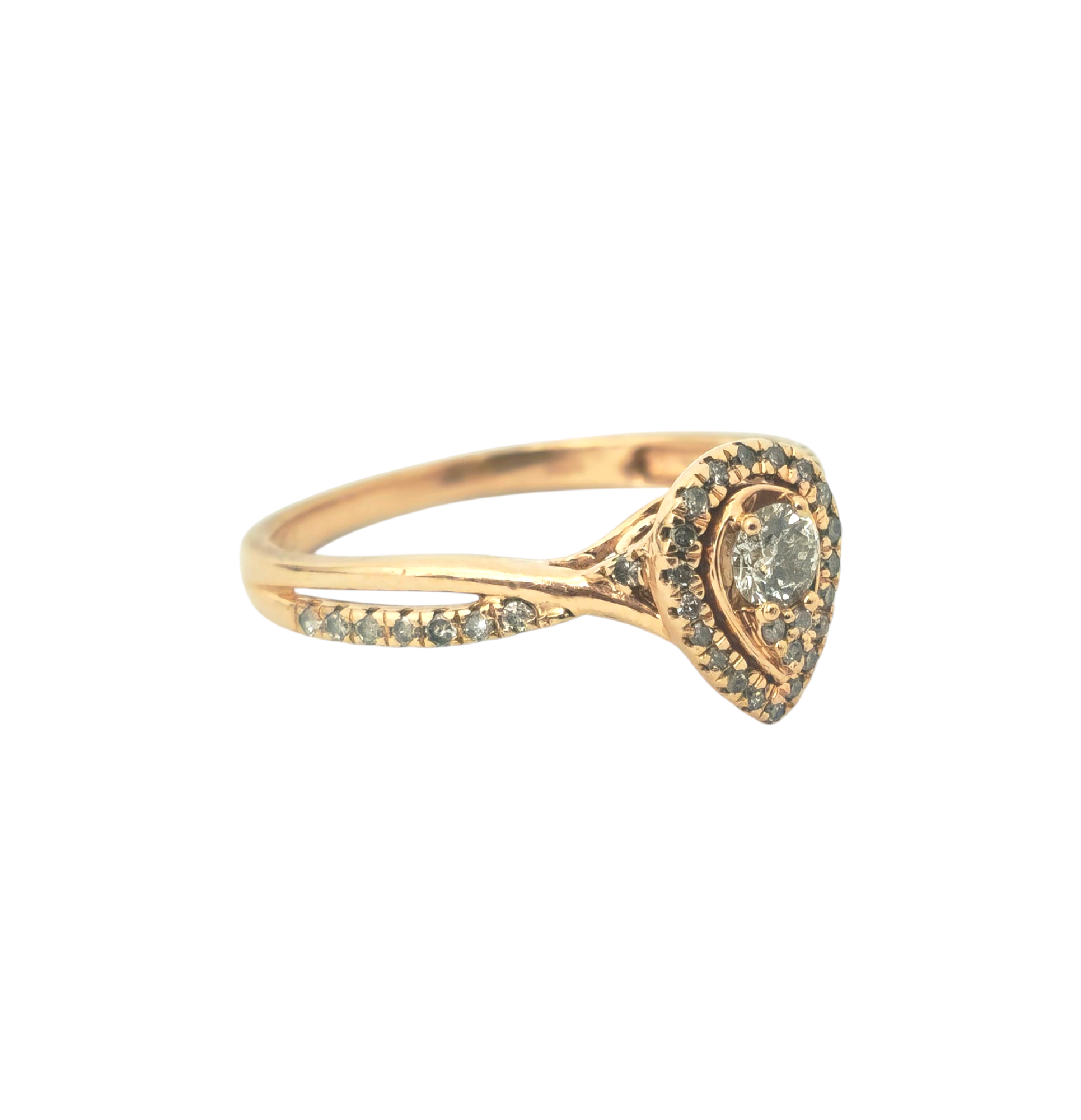 Pear Motif Rose Gold Ring