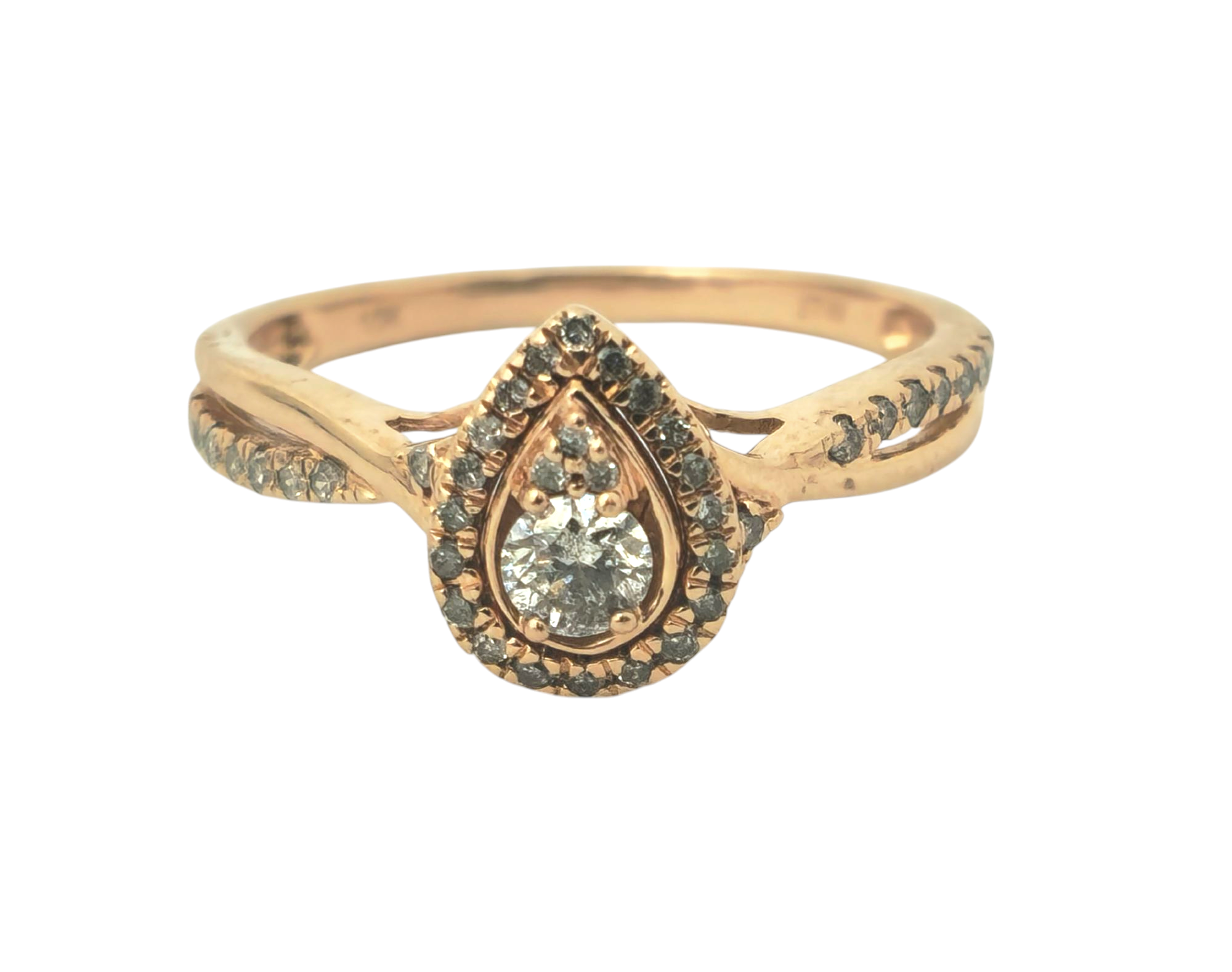 Pear Motif Rose Gold Ring