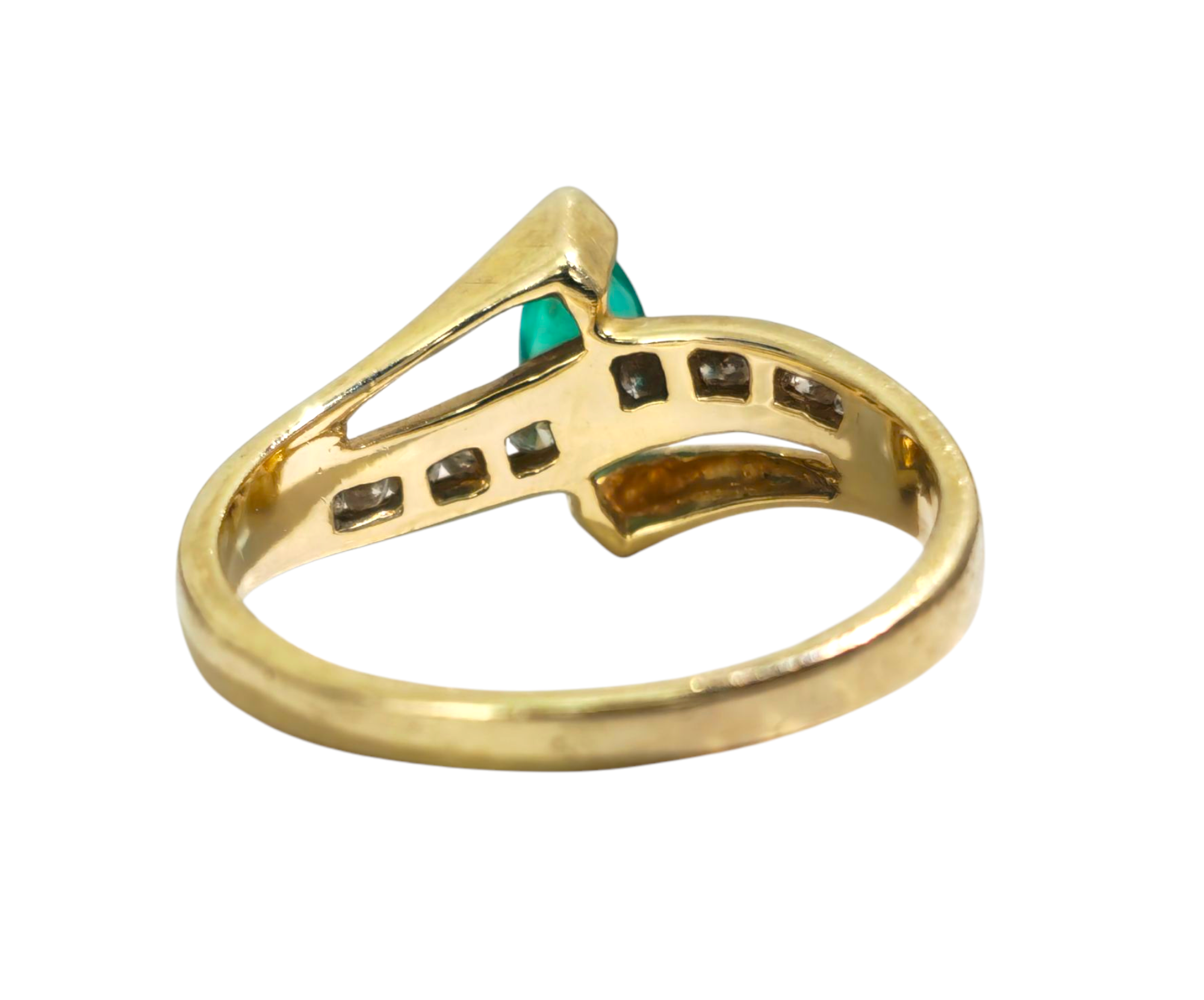 Marquise Emerald & Diamond RIng in 14k Gold
