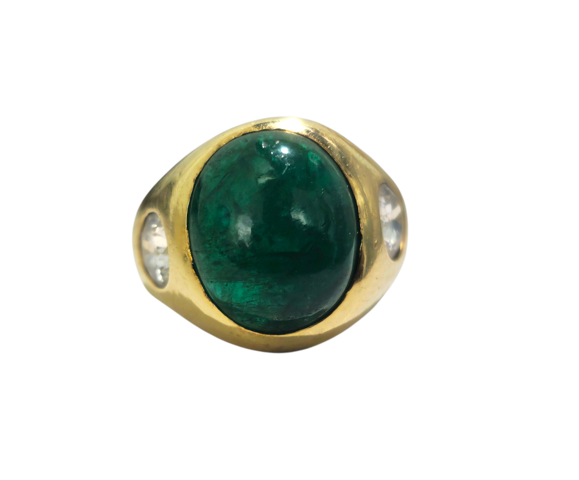 Jade & Diamond Ring in 18k Gold
