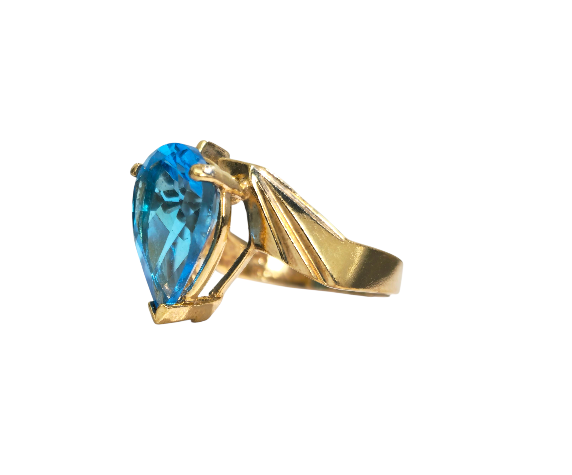 5.80 Carat Topaz & Diamond Ring in 10k Gold