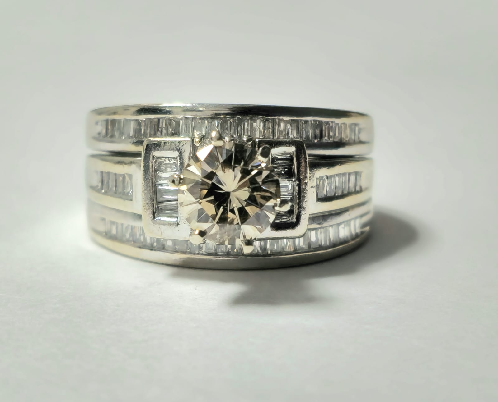 14K White Gold 1ct Ladies Engagement Diamond Ring