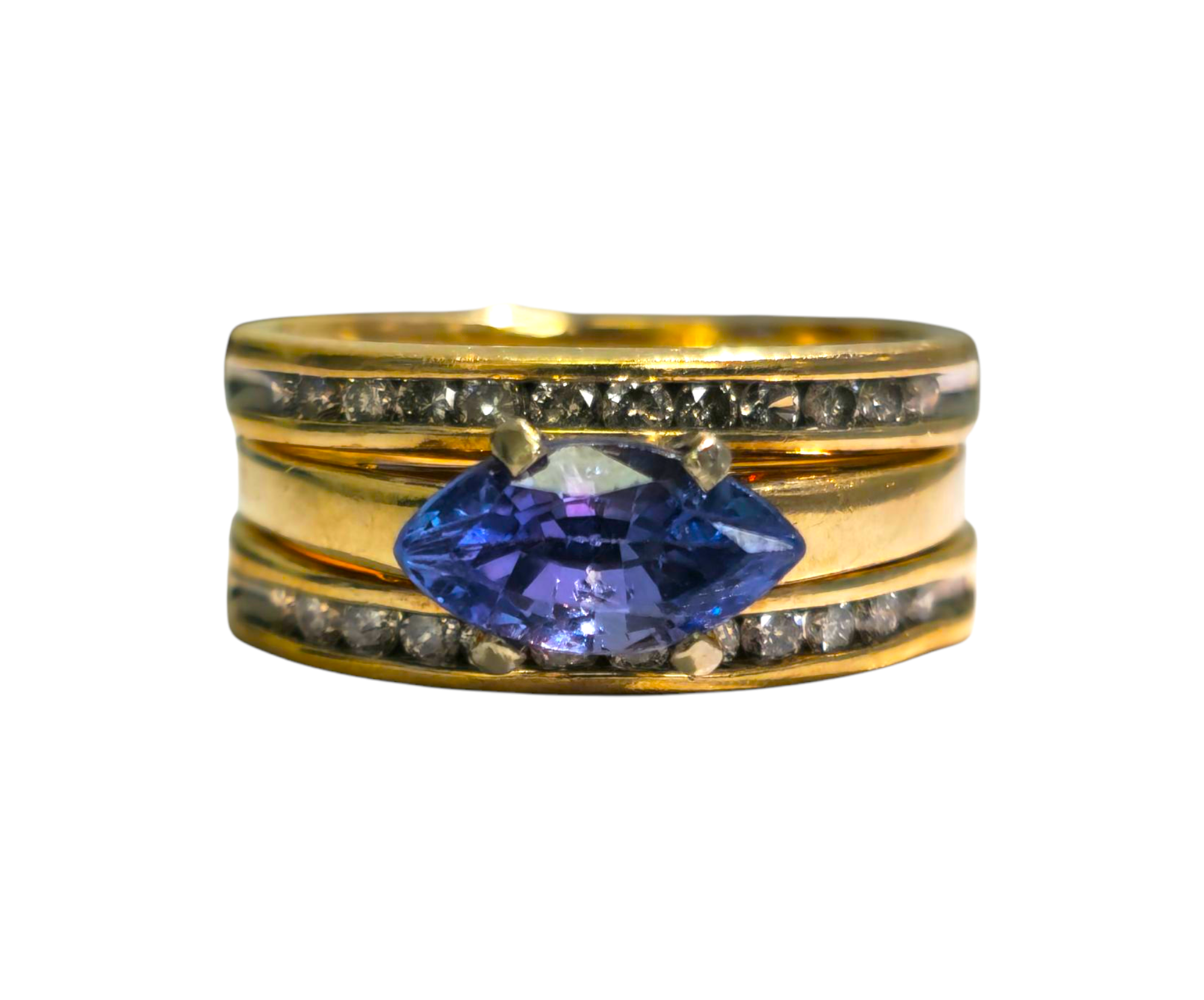 Collectible 1 Carat Tanzanite & Diamond Ring in 10k Gold