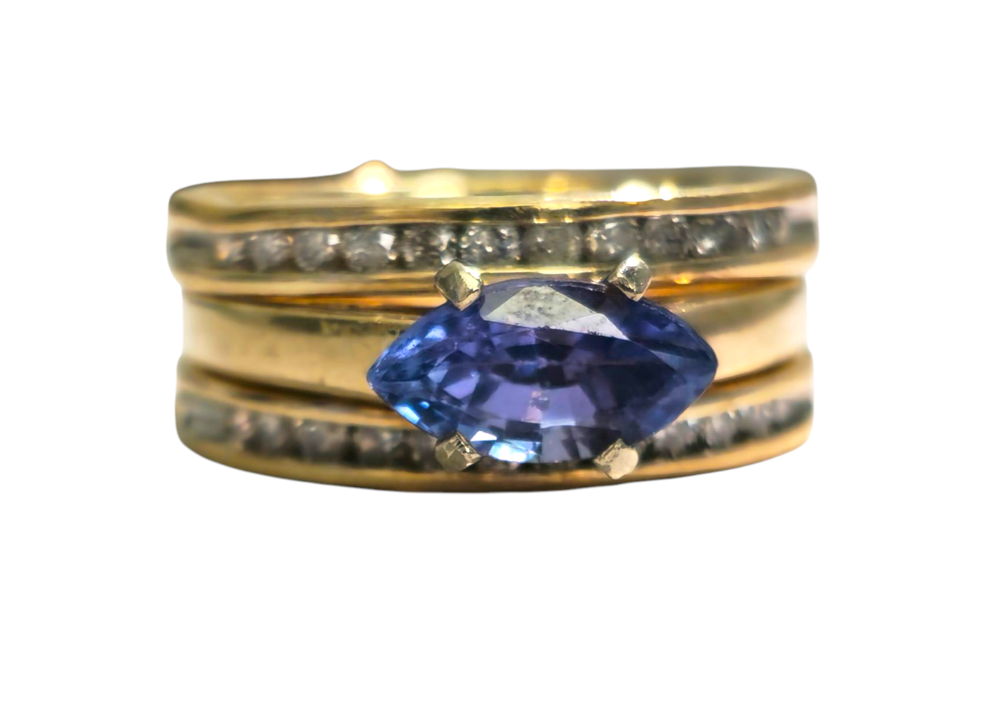 Collectible 1 Carat Tanzanite & Diamond Ring in 10k Gold