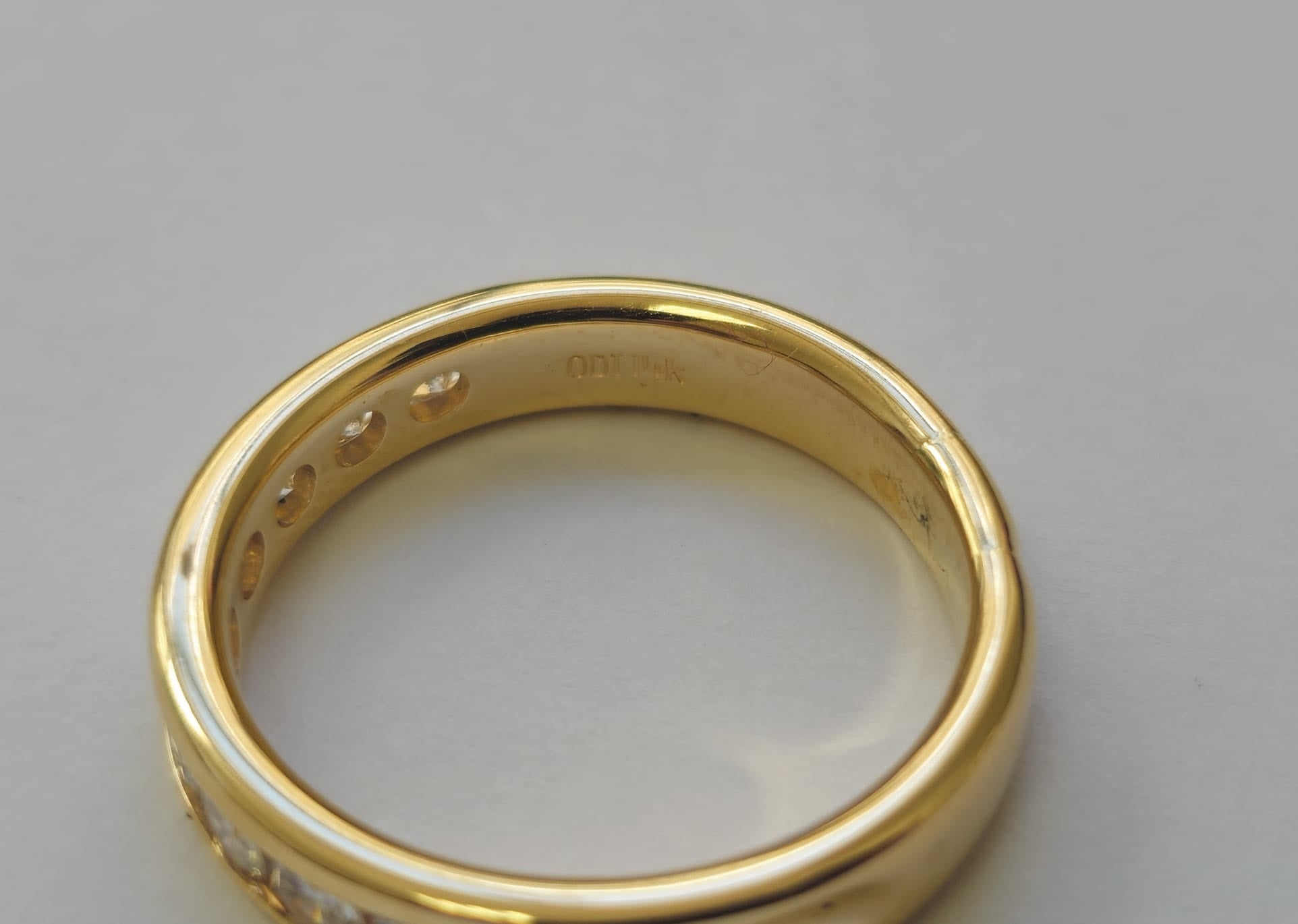 14k Gold & Diamond Engagement Band Ring