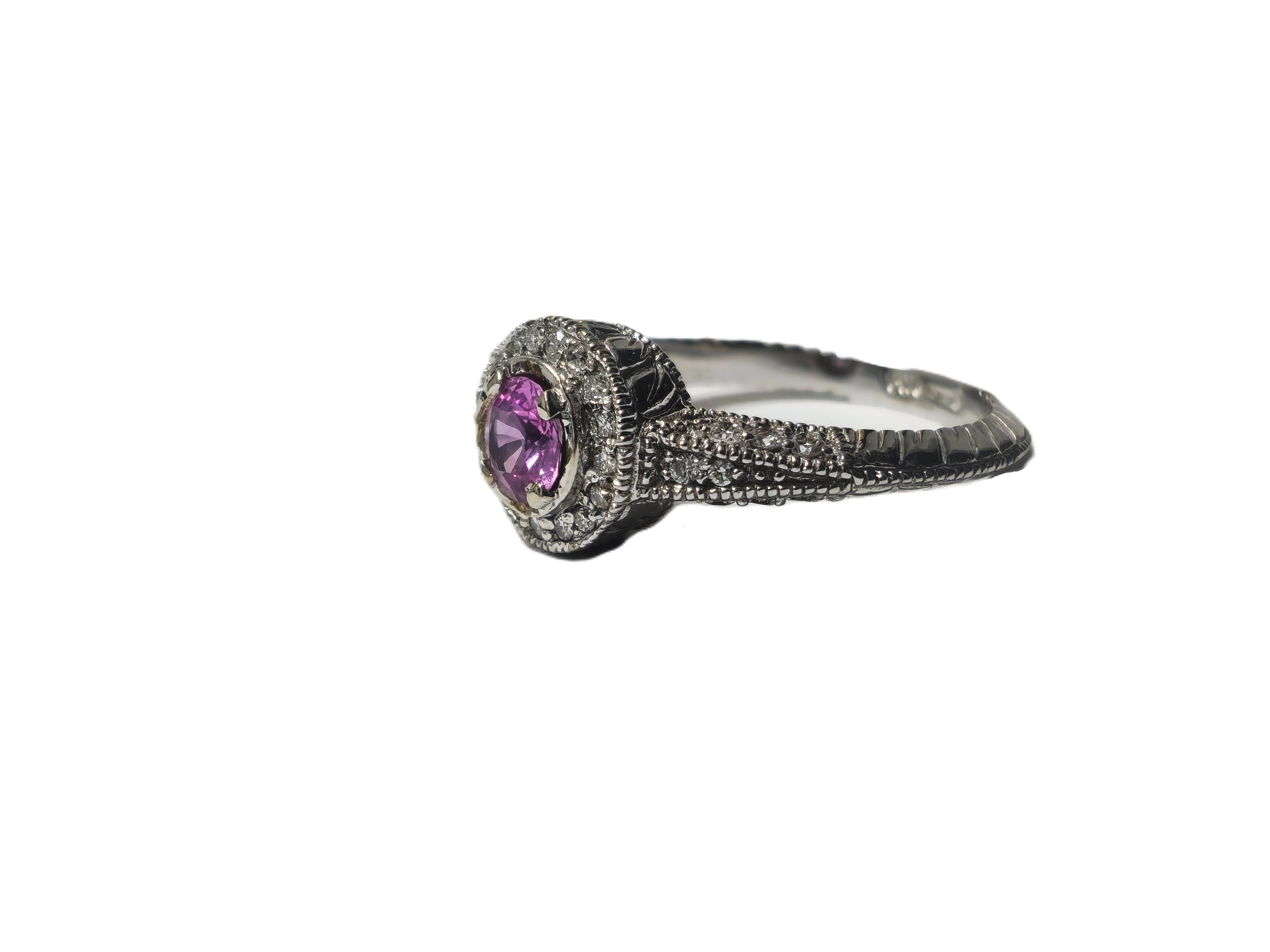 1ct Pink Sapphire 14k Gold Vintage Ring