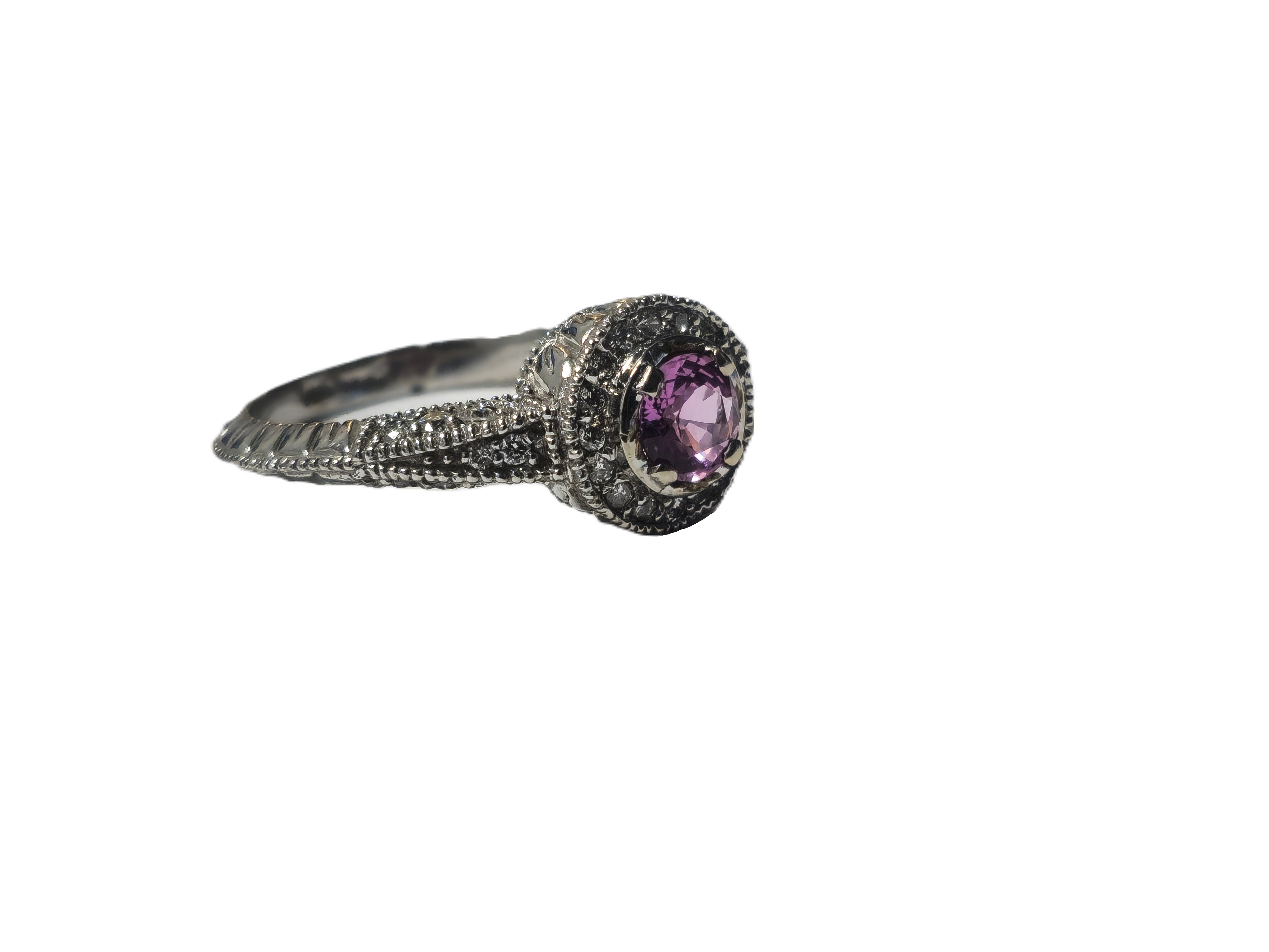1ct Pink Sapphire 14k Gold Vintage Ring