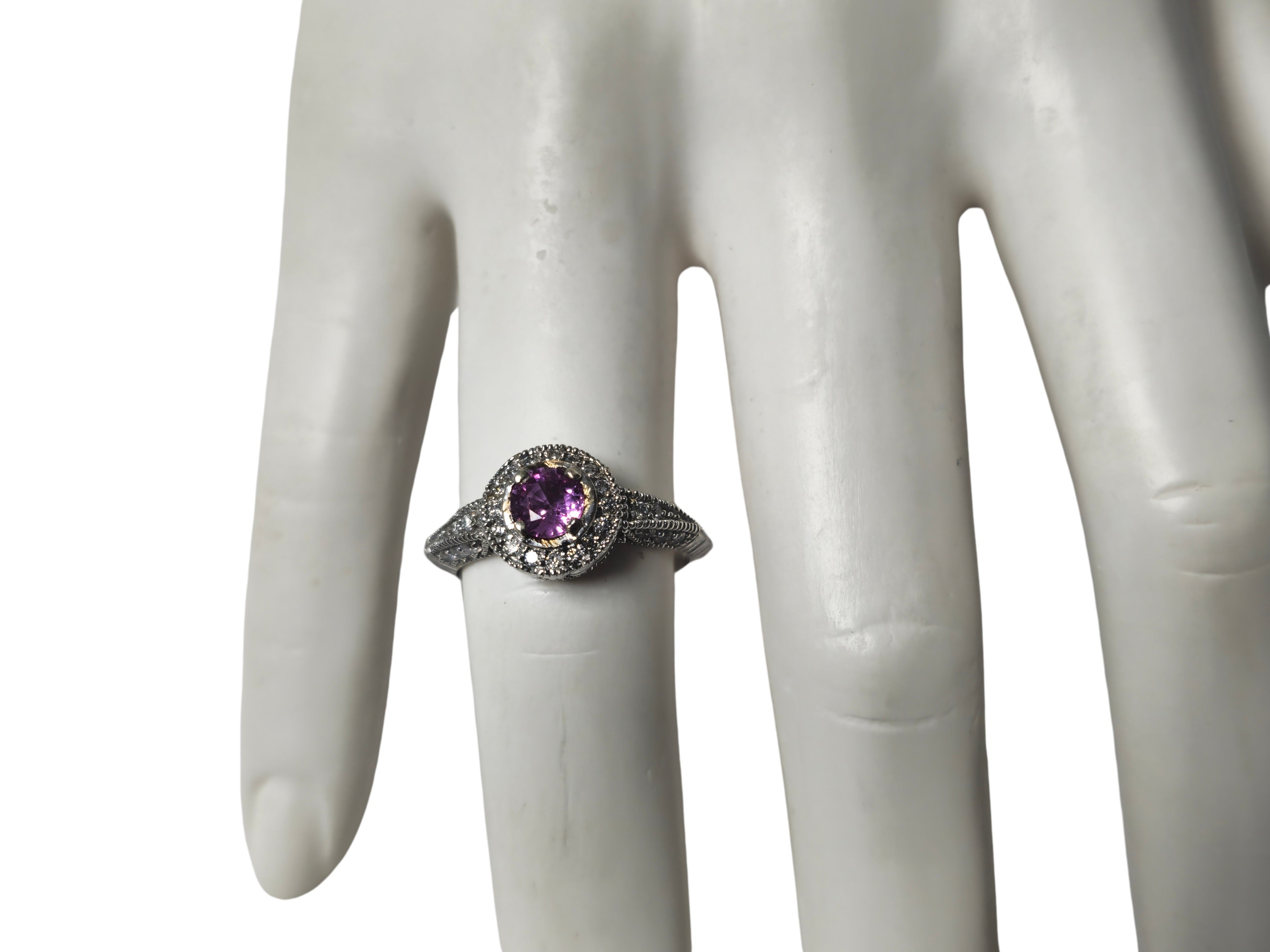 1ct Pink Sapphire 14k Gold Vintage Ring