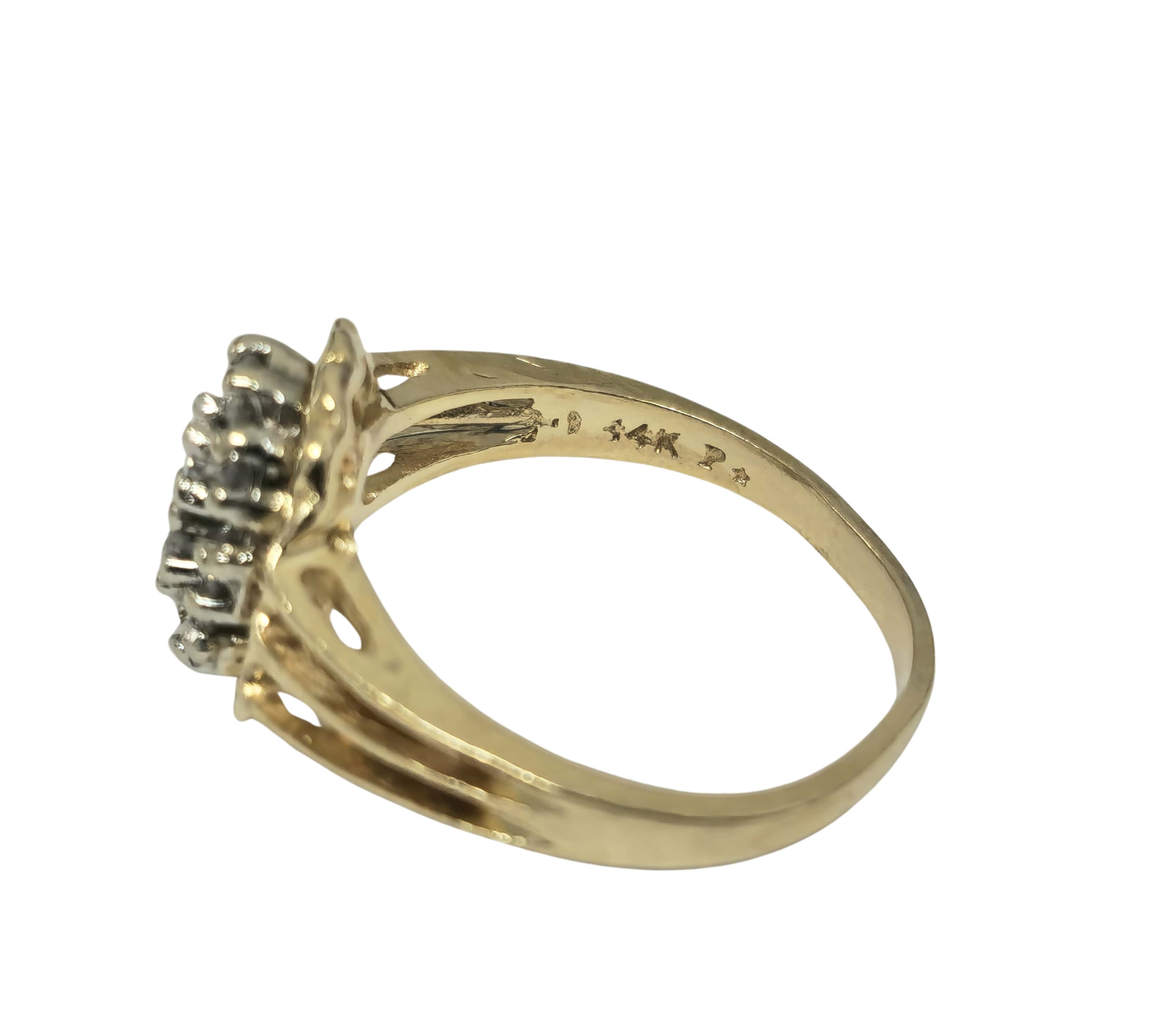 14k Gold 0.80ct Cluster Diamond Ring