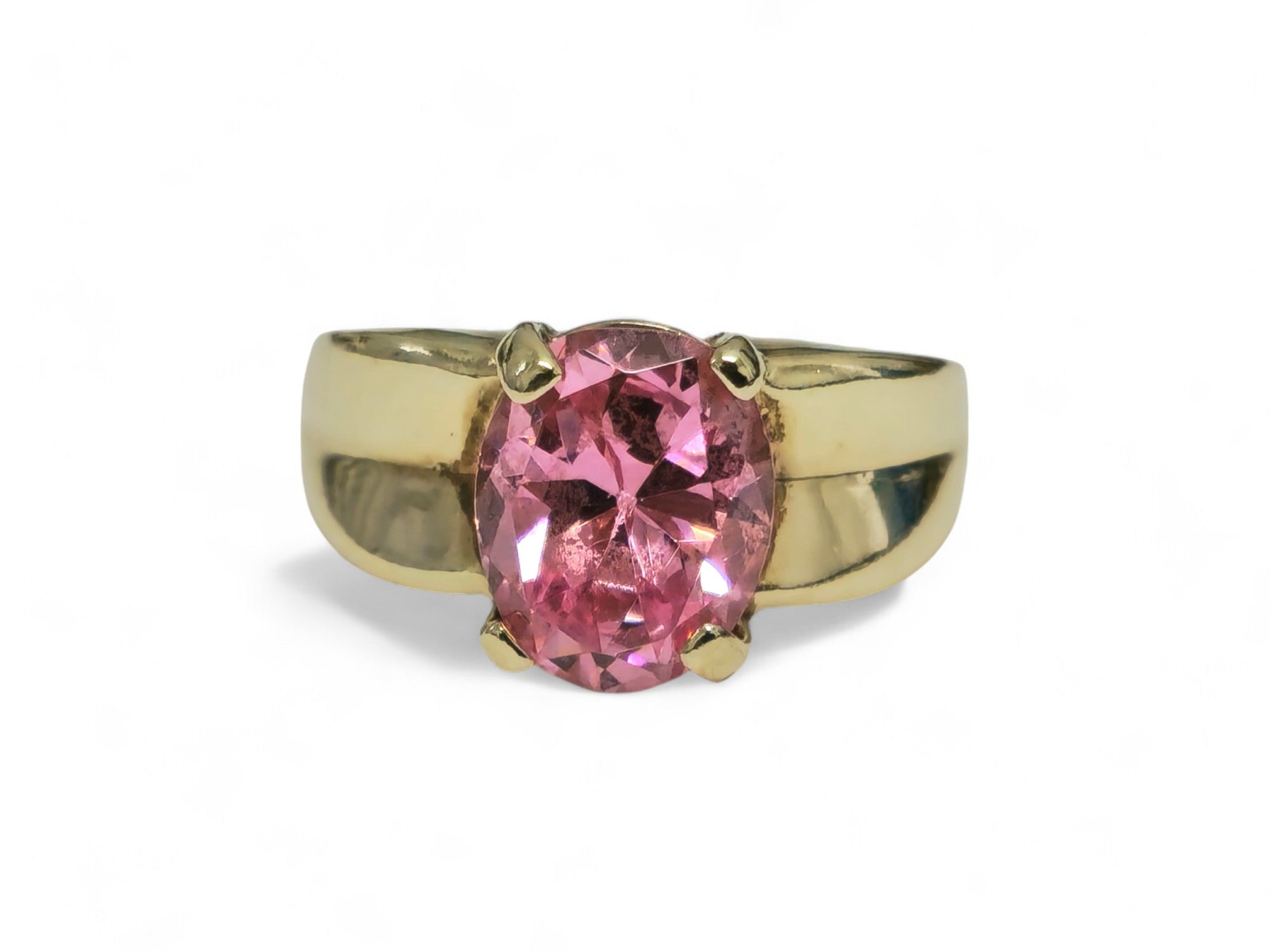10k Yellow Gold Pink Topaz Ring