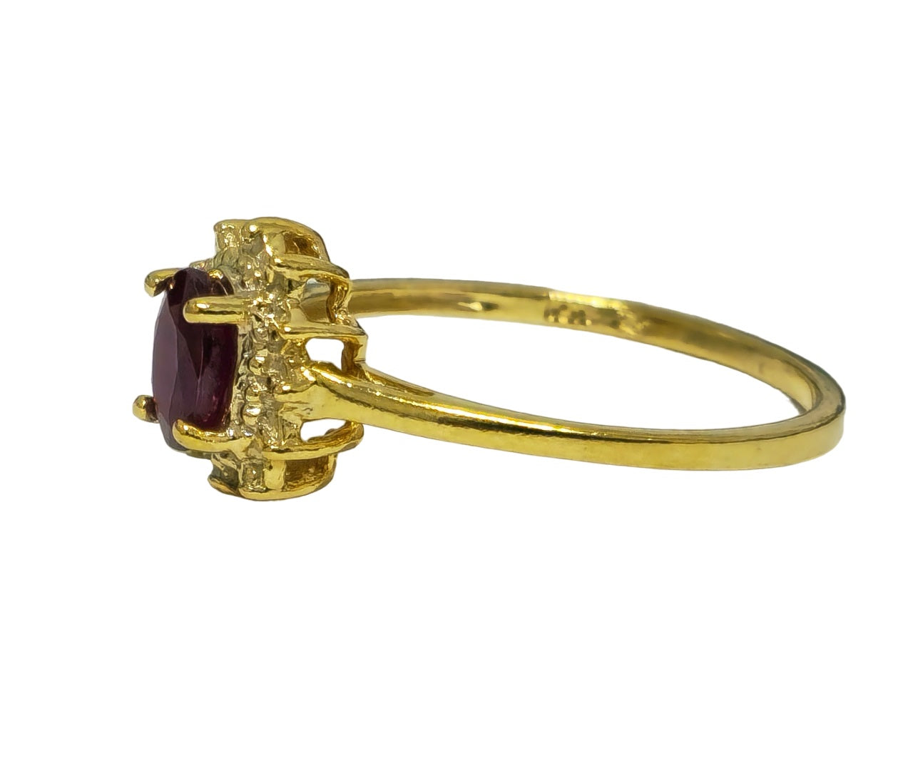 Ruby Center Diamond Ring in 10kt Gold