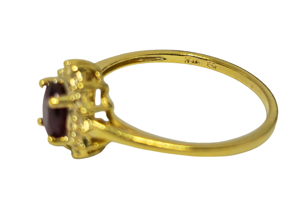 Ruby Center Diamond Ring in 10kt Gold