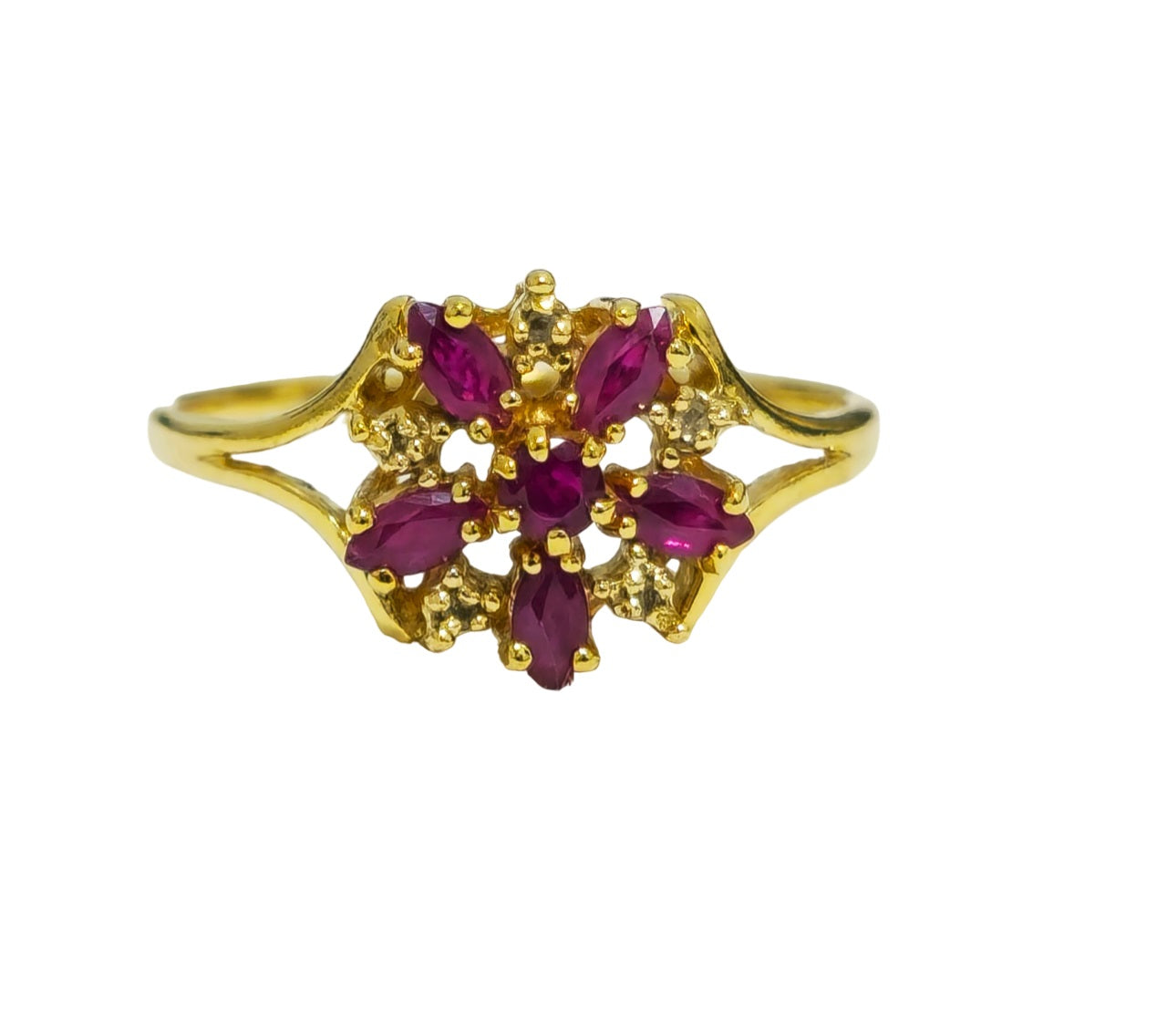 Classic 10kt Gold Ruby Diamond Ring