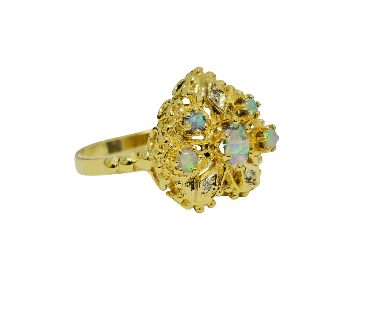 14k Gold Heart Motif Diamond Ring