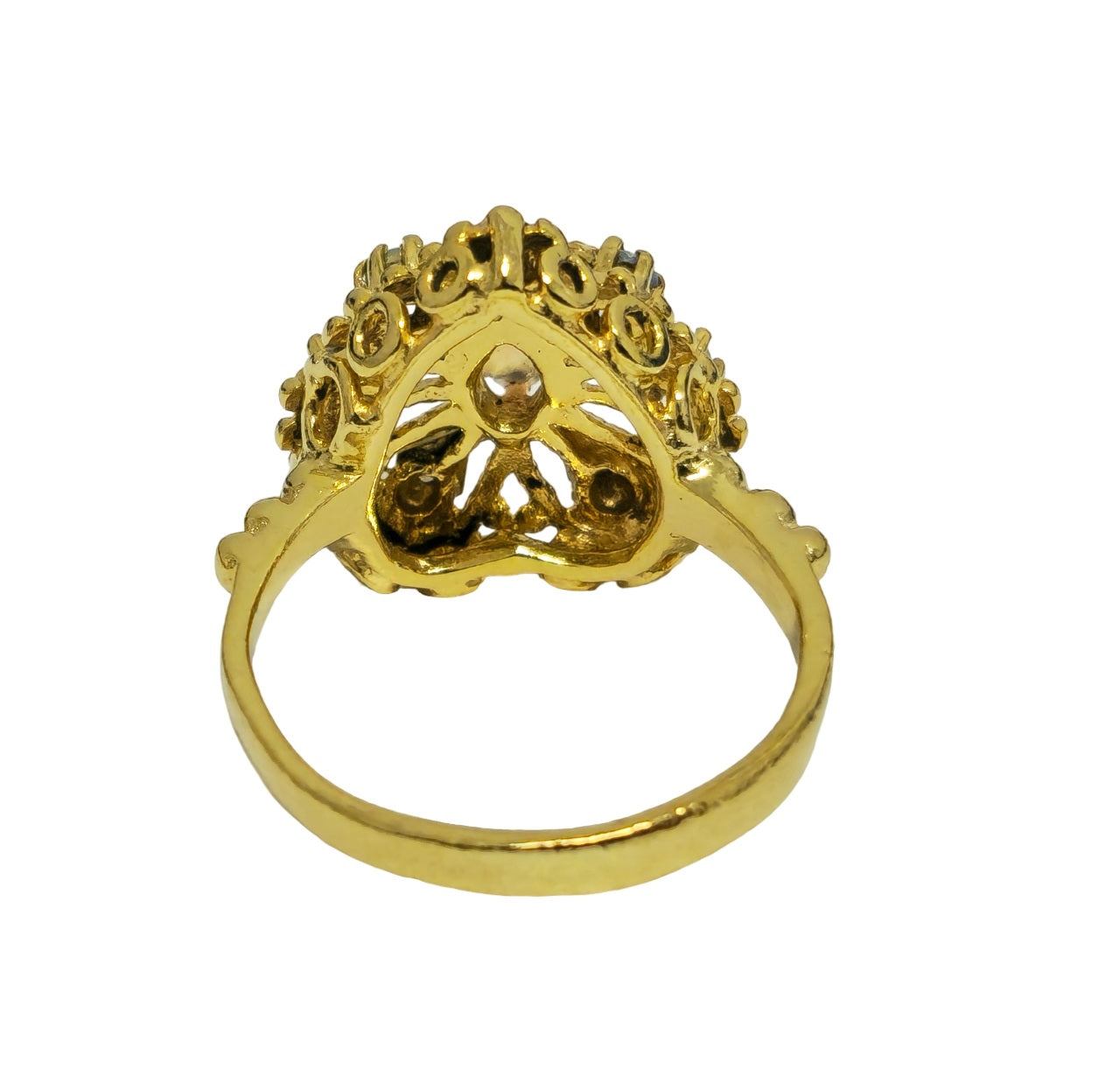 14k Gold Heart Motif Diamond Ring