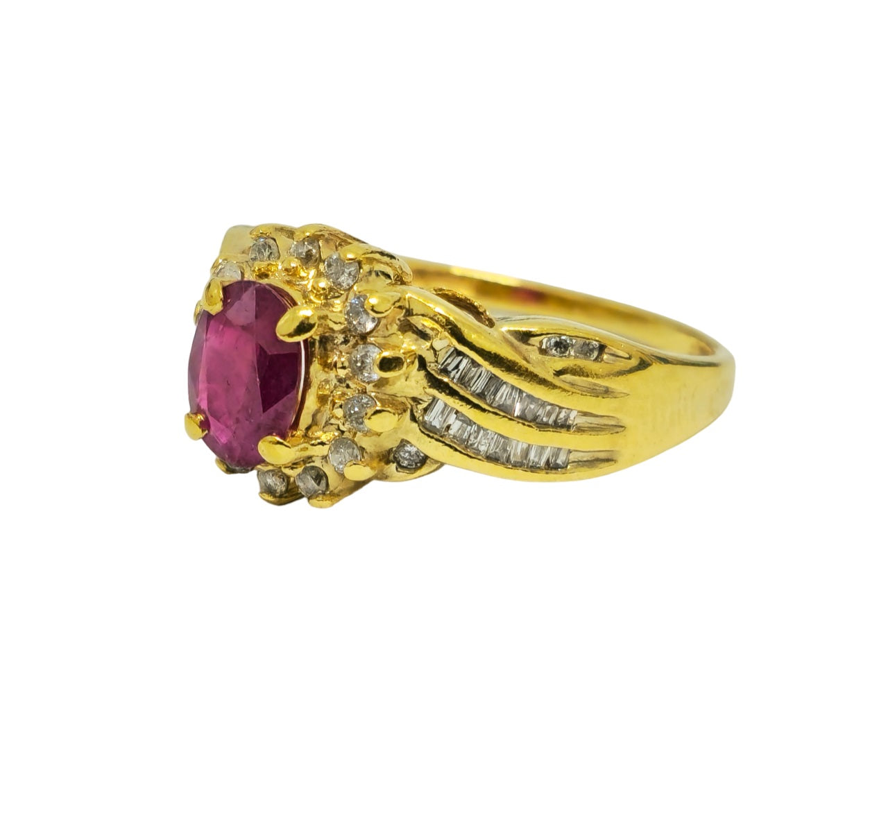 10k Gold Ruby and Diamond Ring