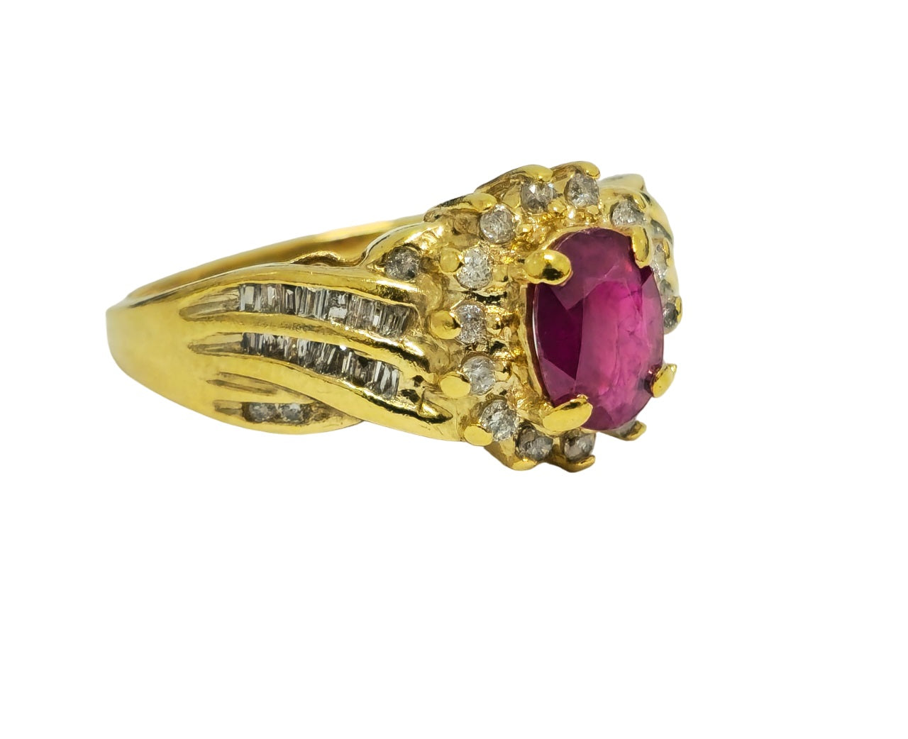 10k Gold Ruby and Diamond Ring