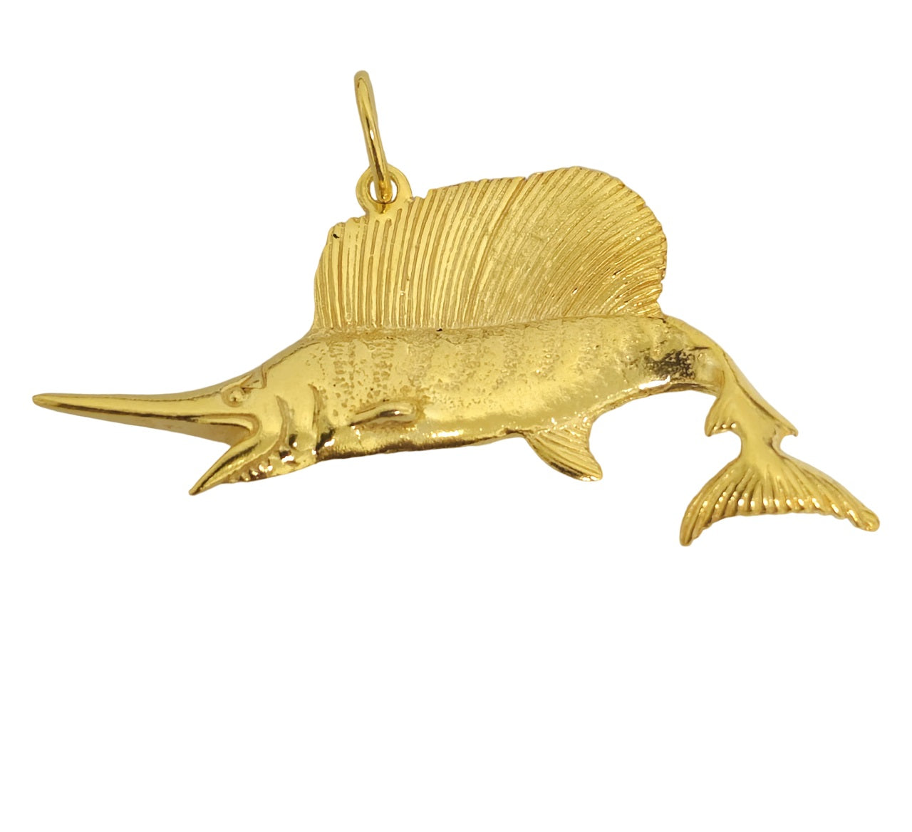 14k Gold Sword Fish Pendant