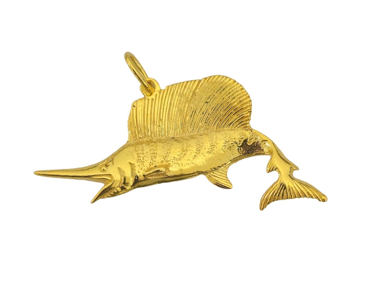 14k Gold Sword Fish Pendant